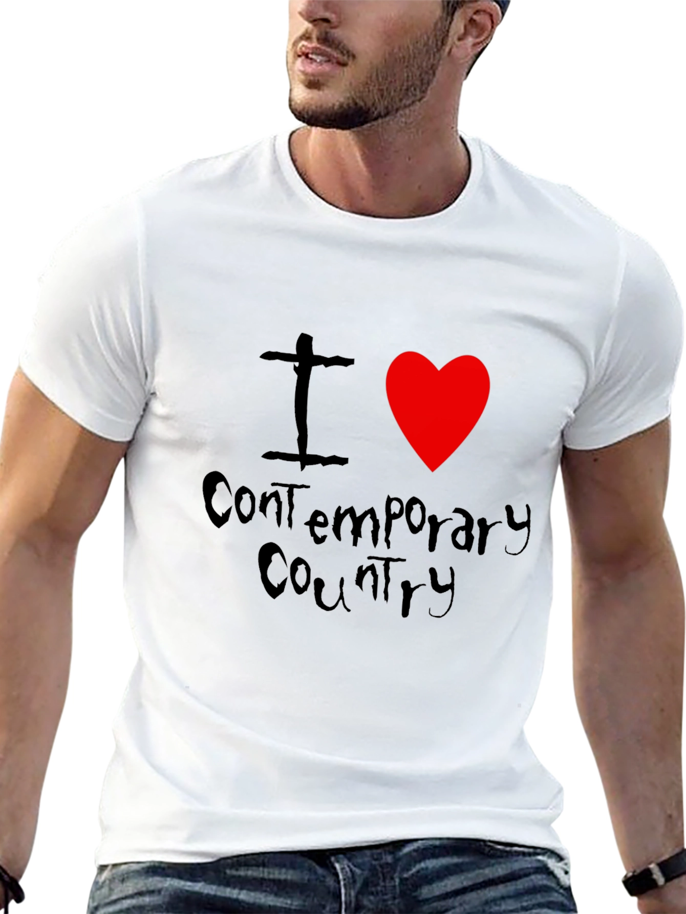 I Love Contemporary Country Black T-Shirt