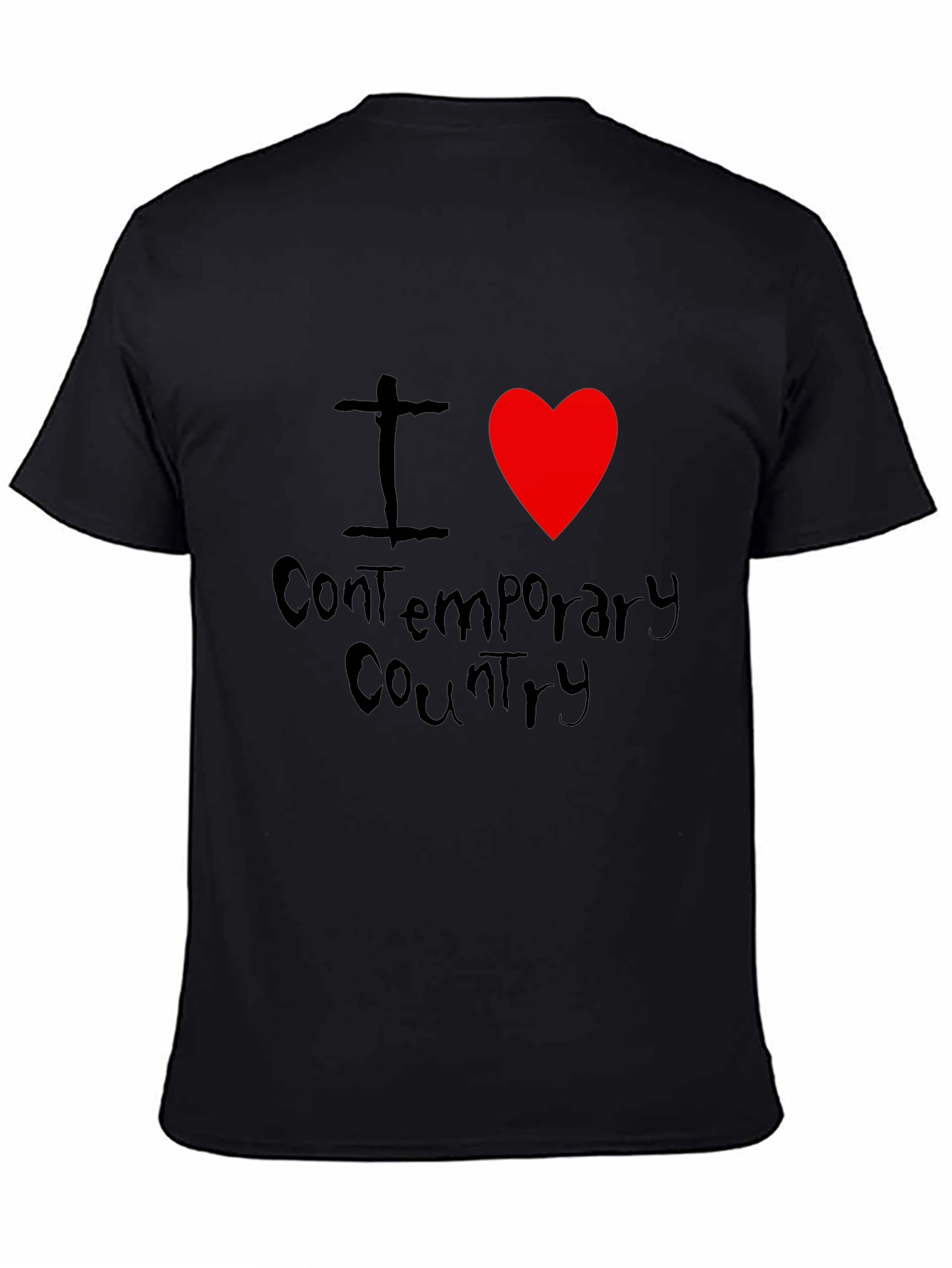 I Love Contemporary Country Black T-Shirt