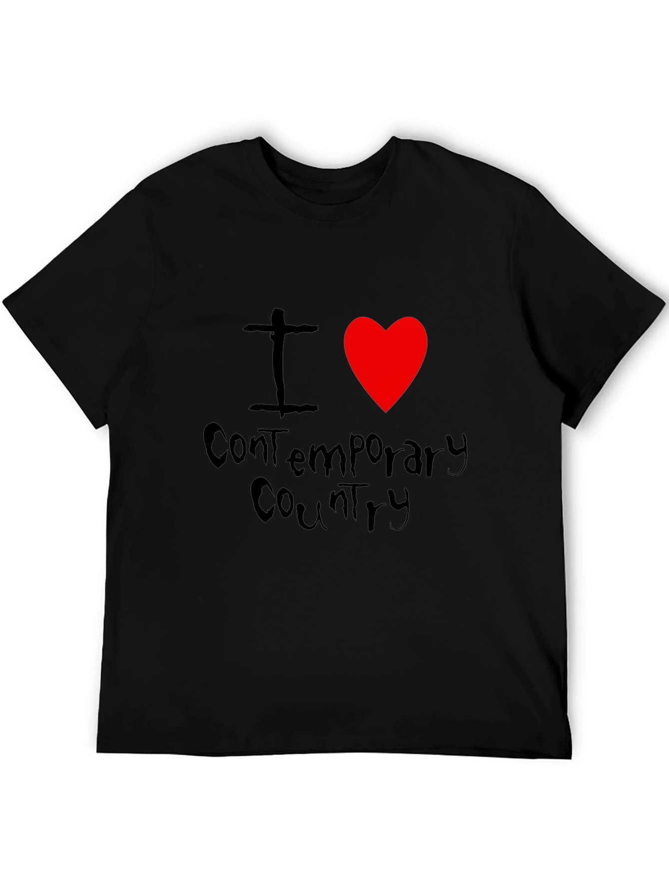I Love Contemporary Country Black T-Shirt