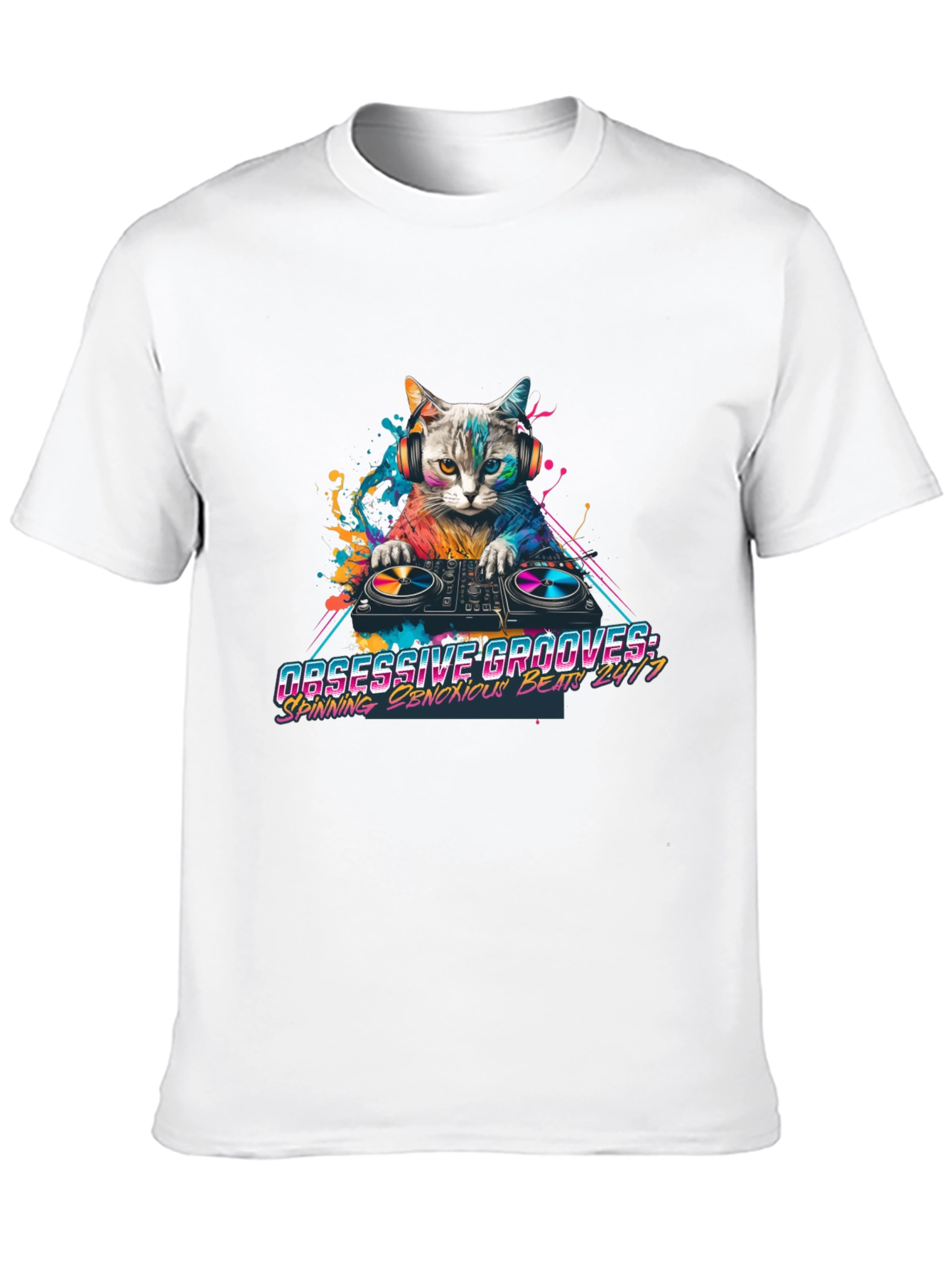DJ Cat Graphic Tee - Obsessive Grooves