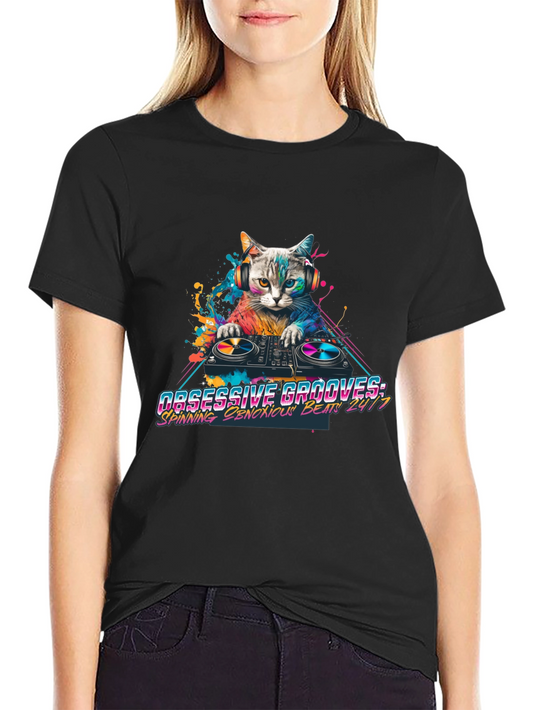 DJ Cat Graphic Tee - Obsessive Grooves