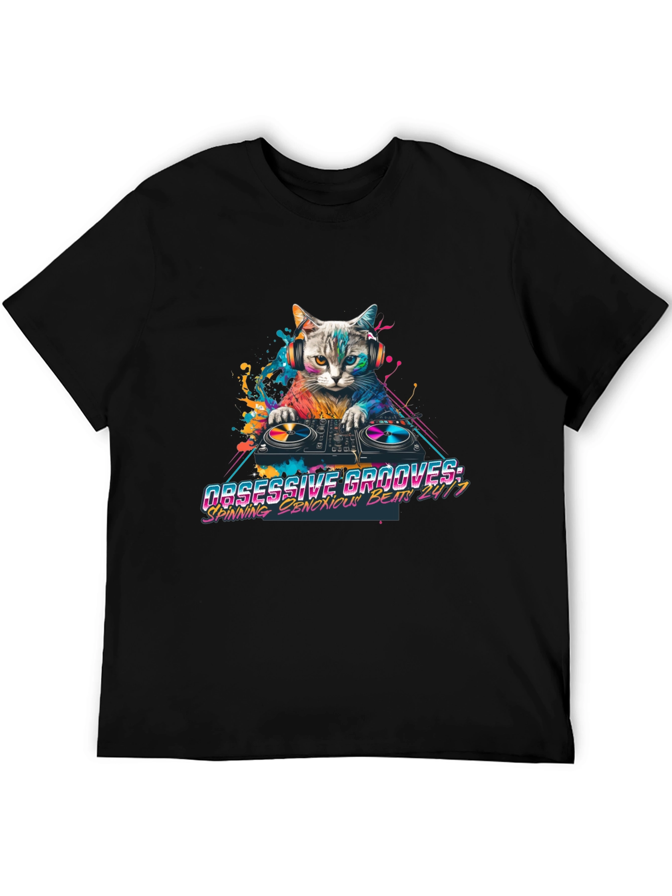 DJ Cat Graphic Tee - Obsessive Grooves
