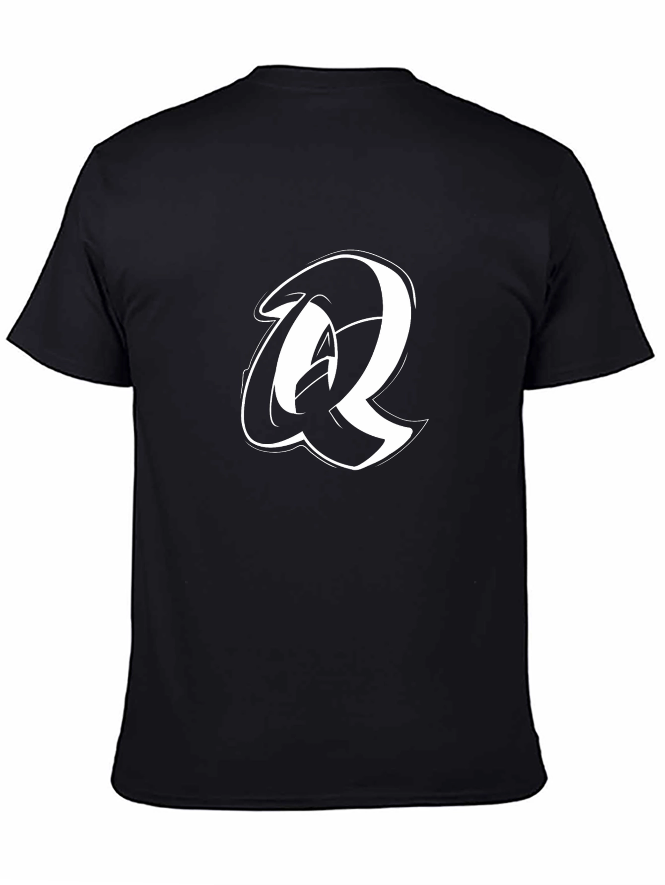 Letter Q Graphic Tee - Bold Black T-Shirt