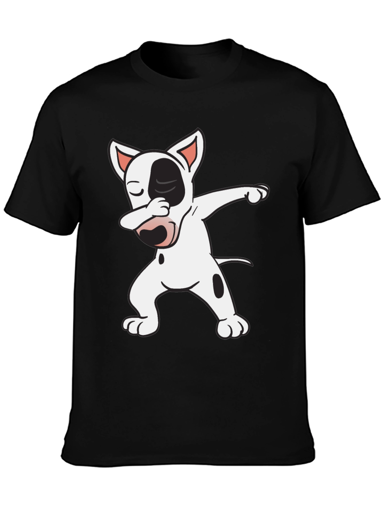 Dabbing Dog Graphic Tee - Trendy Black T-Shirt