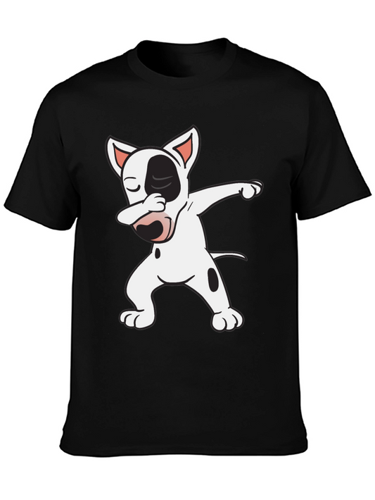 Dabbing Dog Graphic Tee - Trendy Black T-Shirt