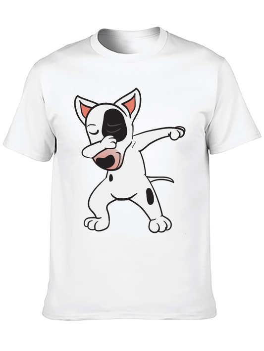 Dabbing Dog Graphic Tee - Trendy Black T-Shirt