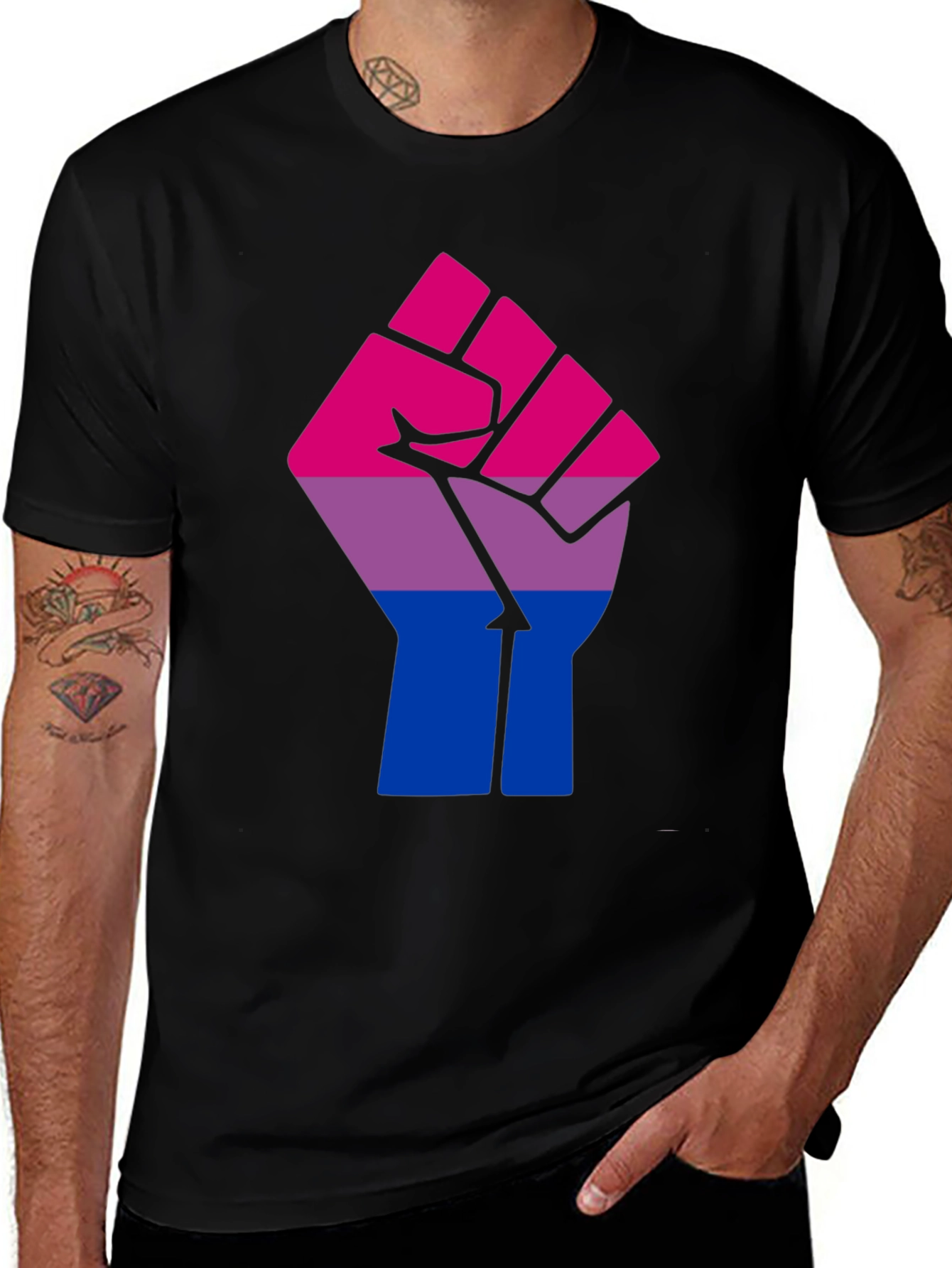Bisexual Pride Fist Graphic T-Shirt