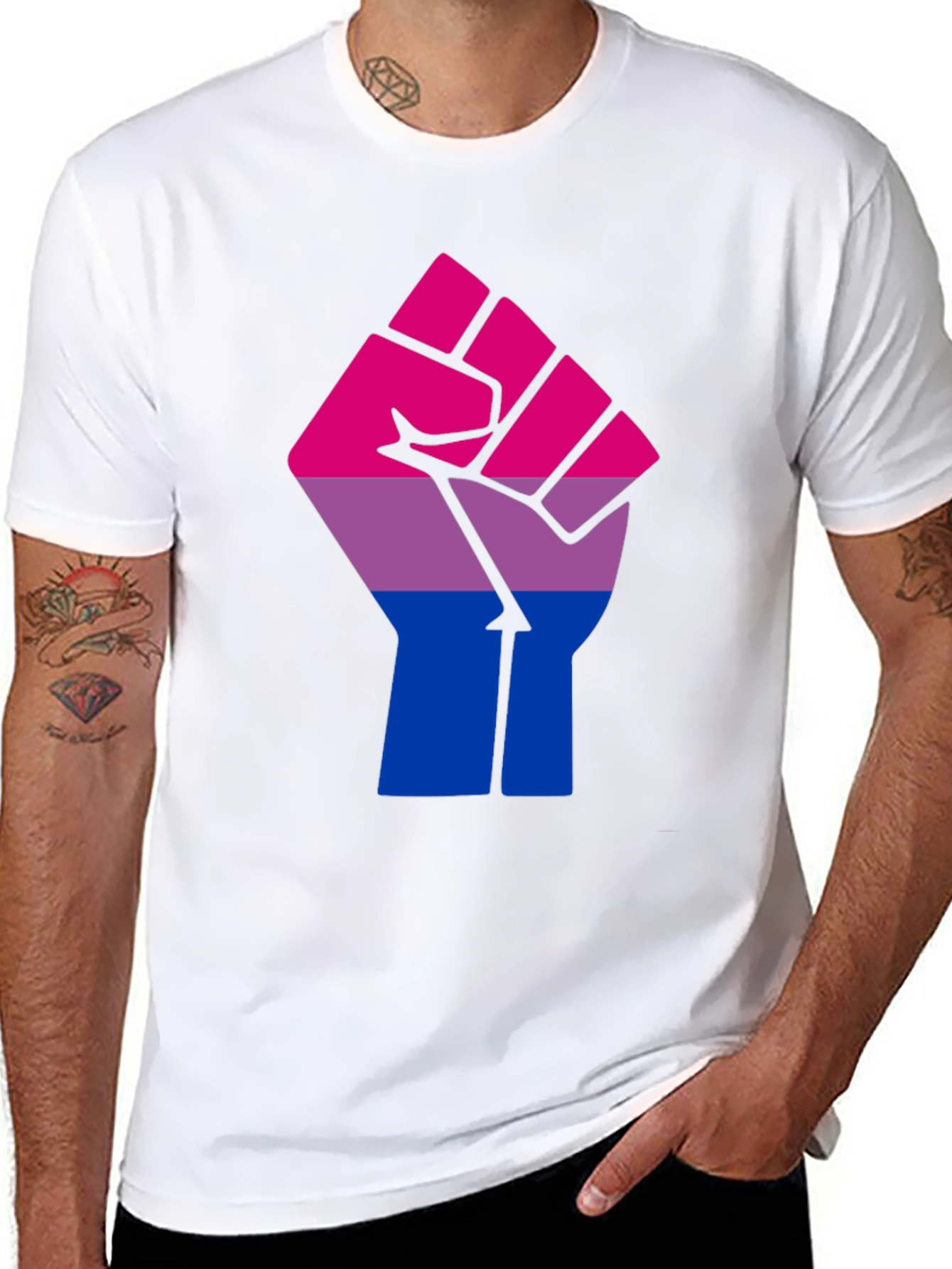Bisexual Pride Fist Graphic T-Shirt