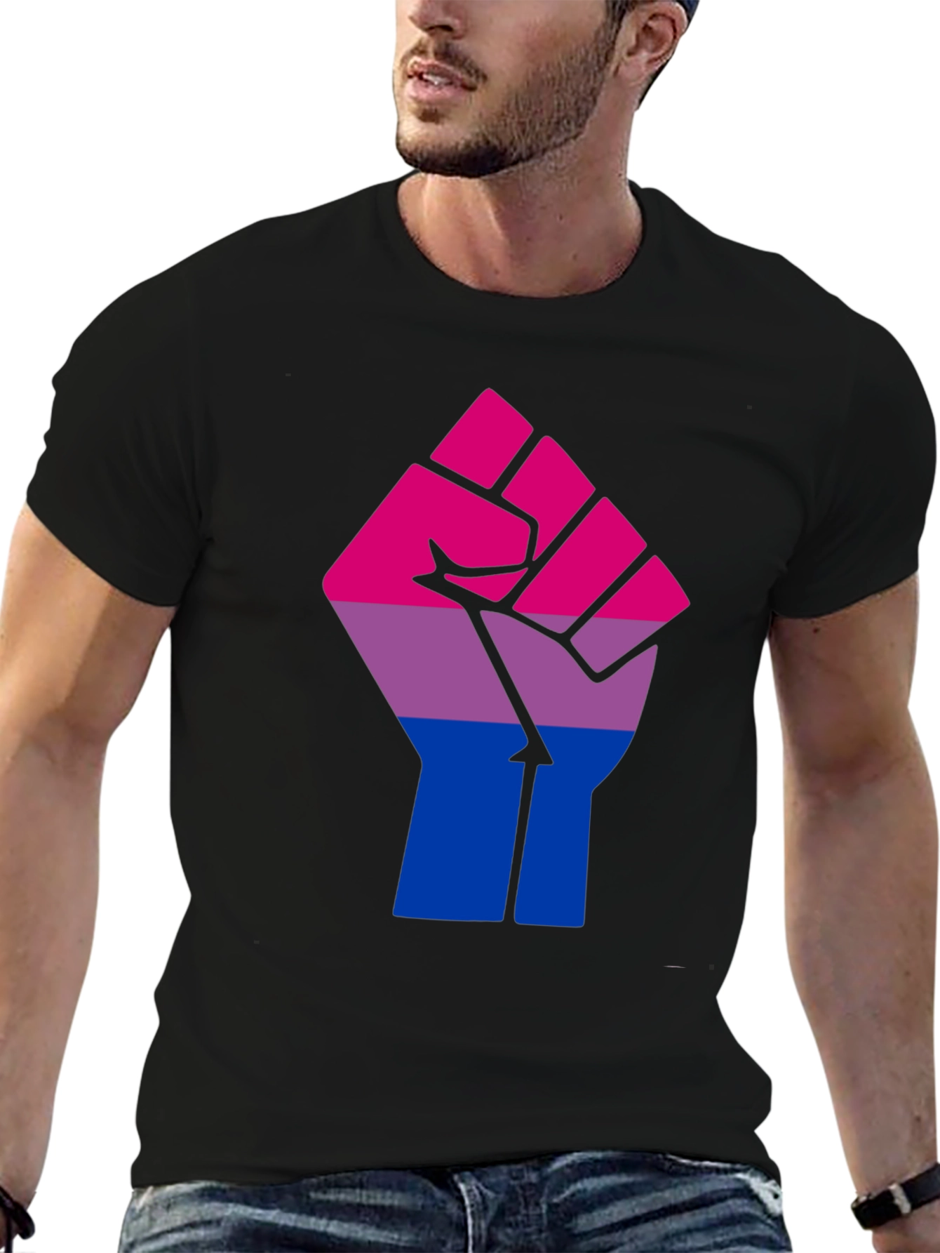 Bisexual Pride Fist Graphic T-Shirt