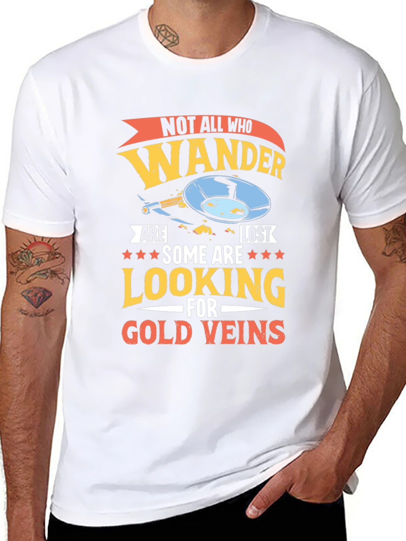 Wanderer Gold Veins Graphic T-Shirt - Adventure Awaits!