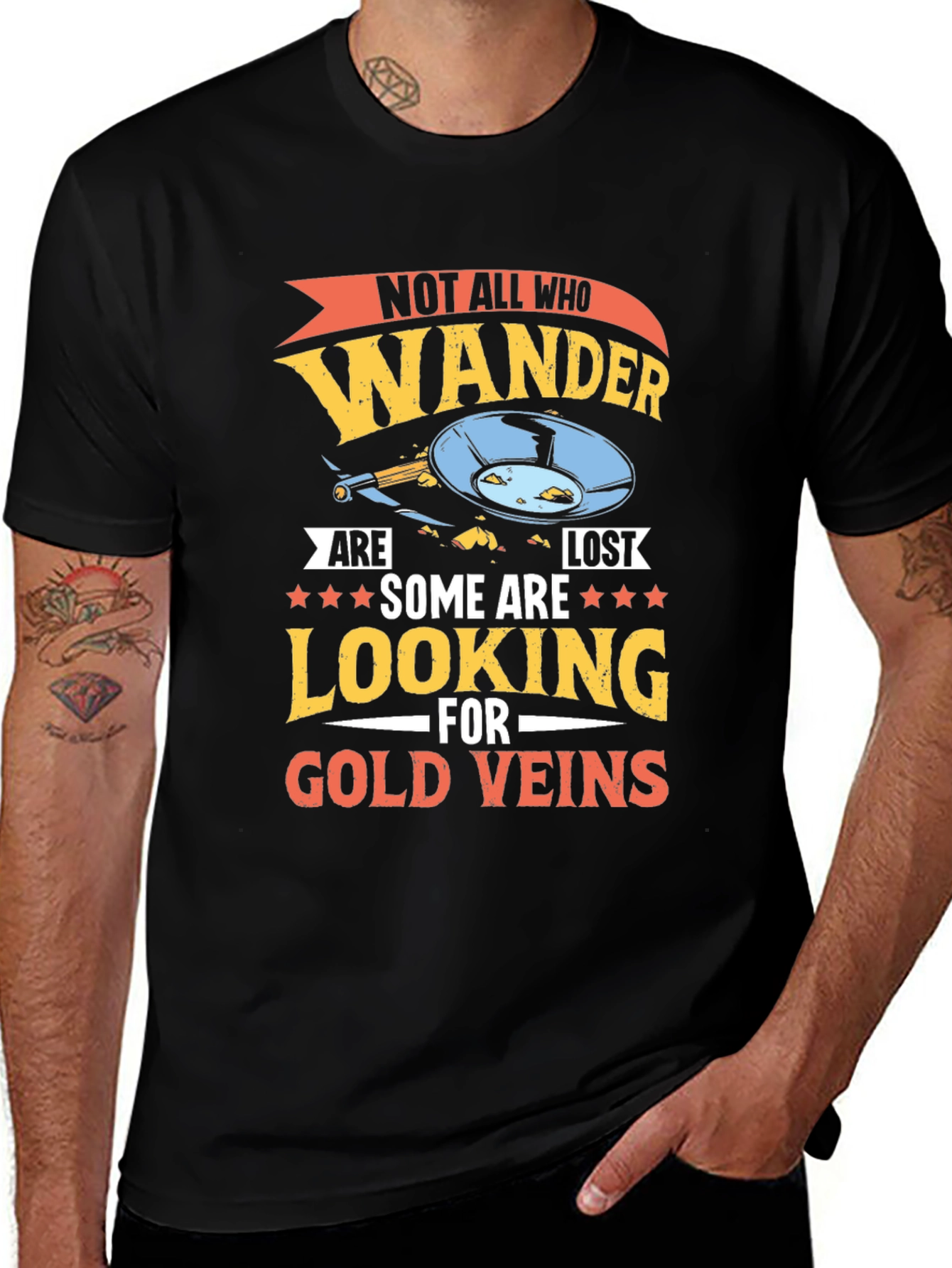 Wanderer Gold Veins Graphic T-Shirt - Adventure Awaits!