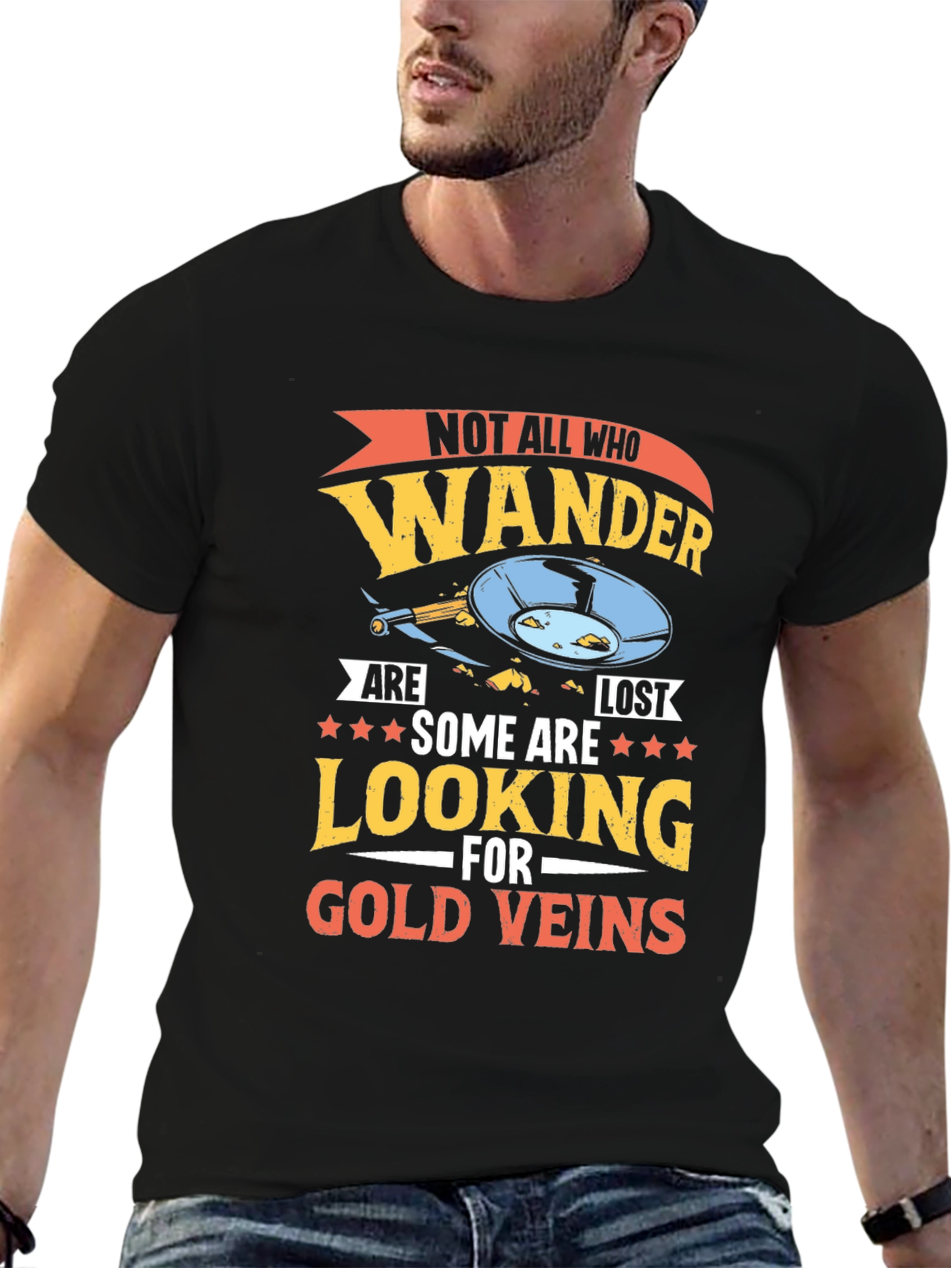 Wanderer Gold Veins Graphic T-Shirt - Adventure Awaits!