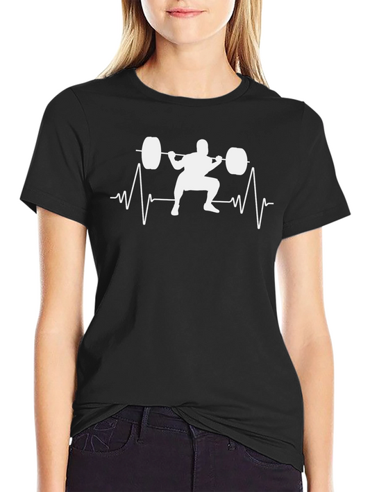 Weightlifting Heartbeat Black T-Shirt
