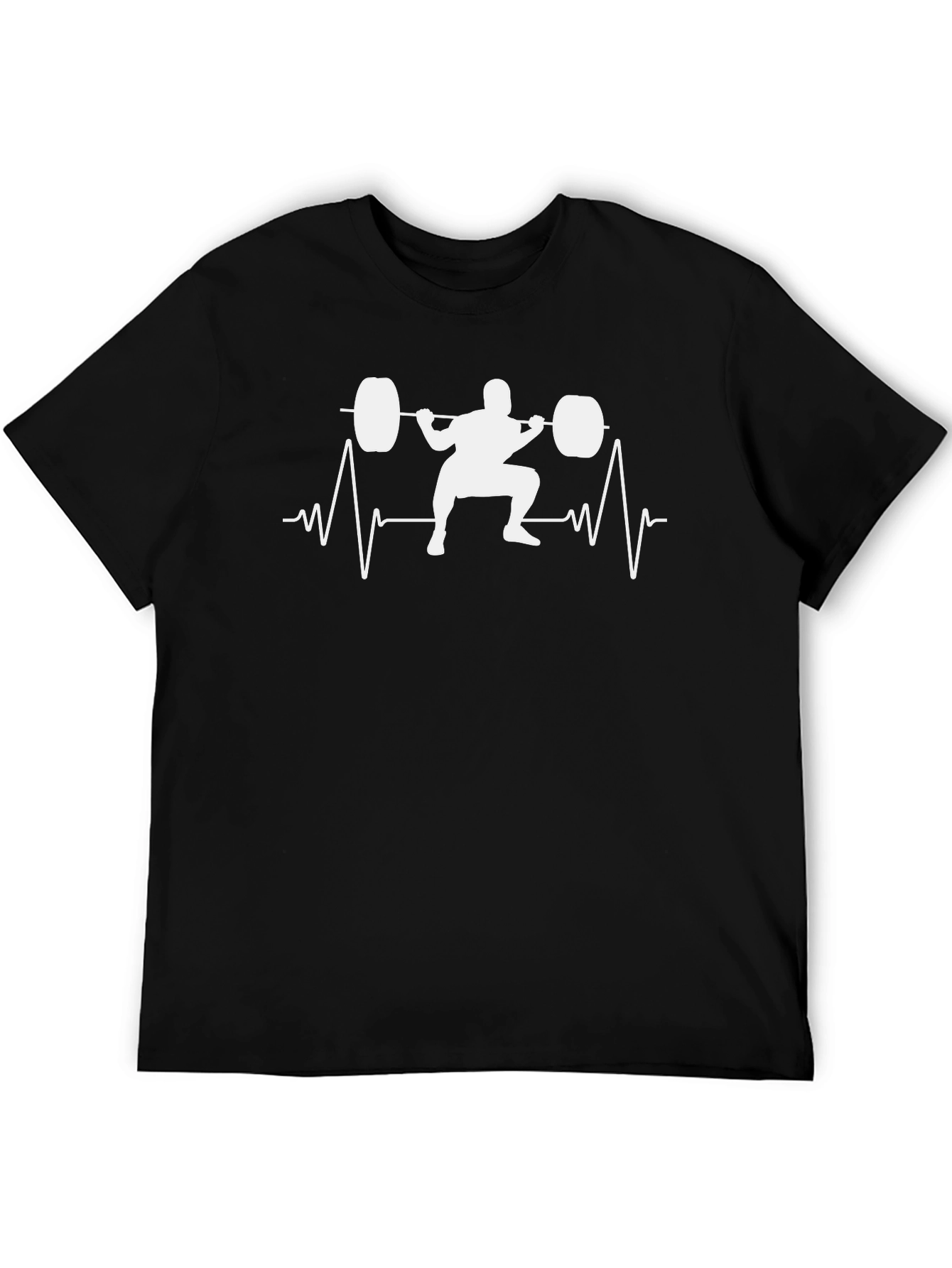 Weightlifting Heartbeat Black T-Shirt