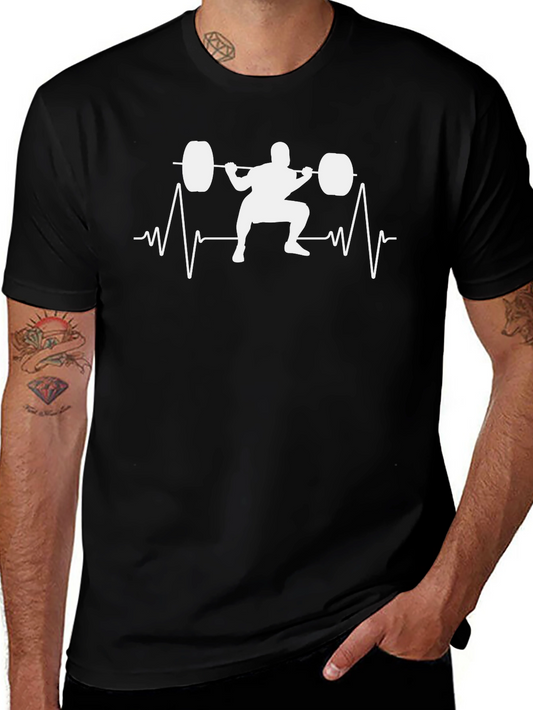 Weightlifting Heartbeat Black T-Shirt
