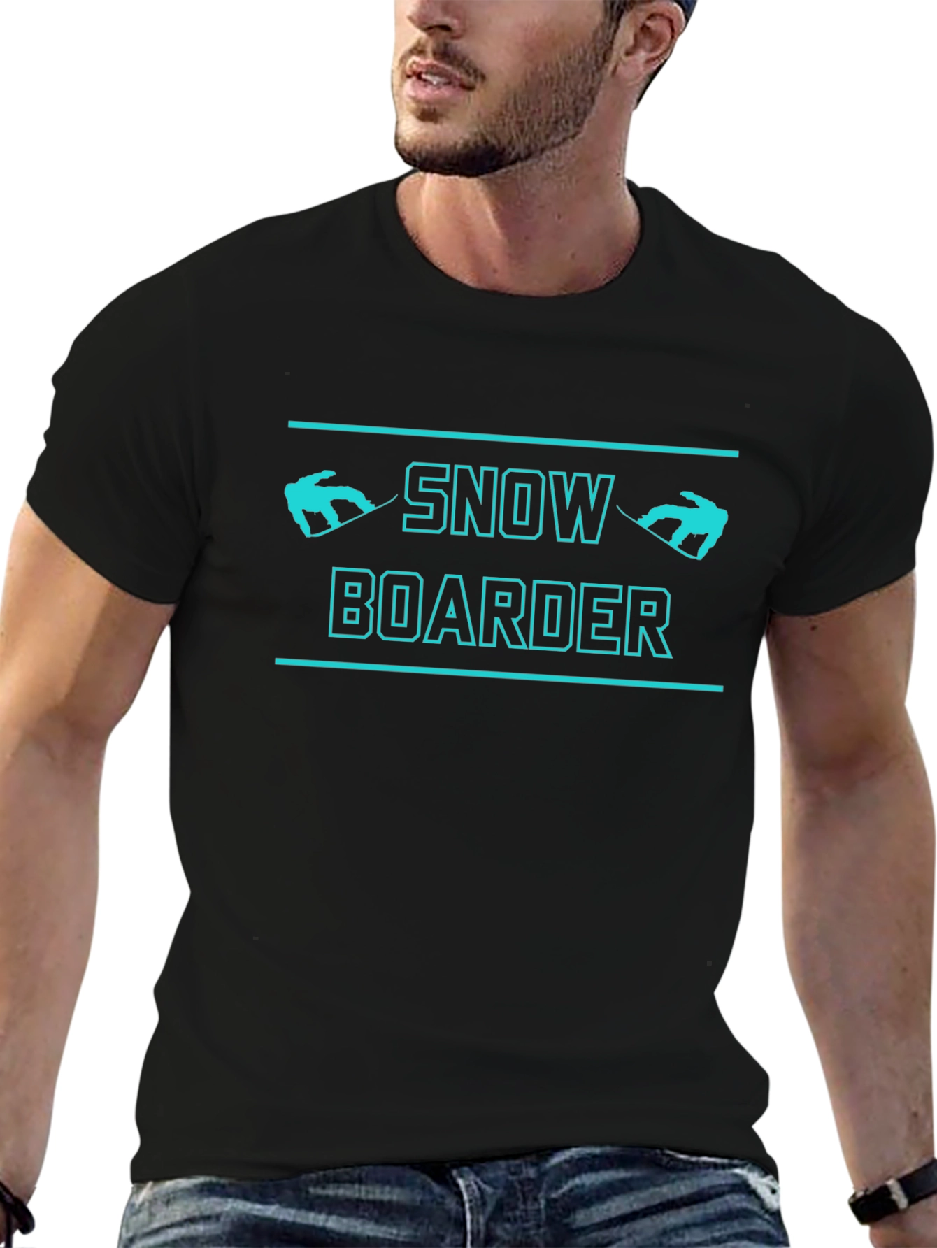 Snowboarder Graphic Tee - Black