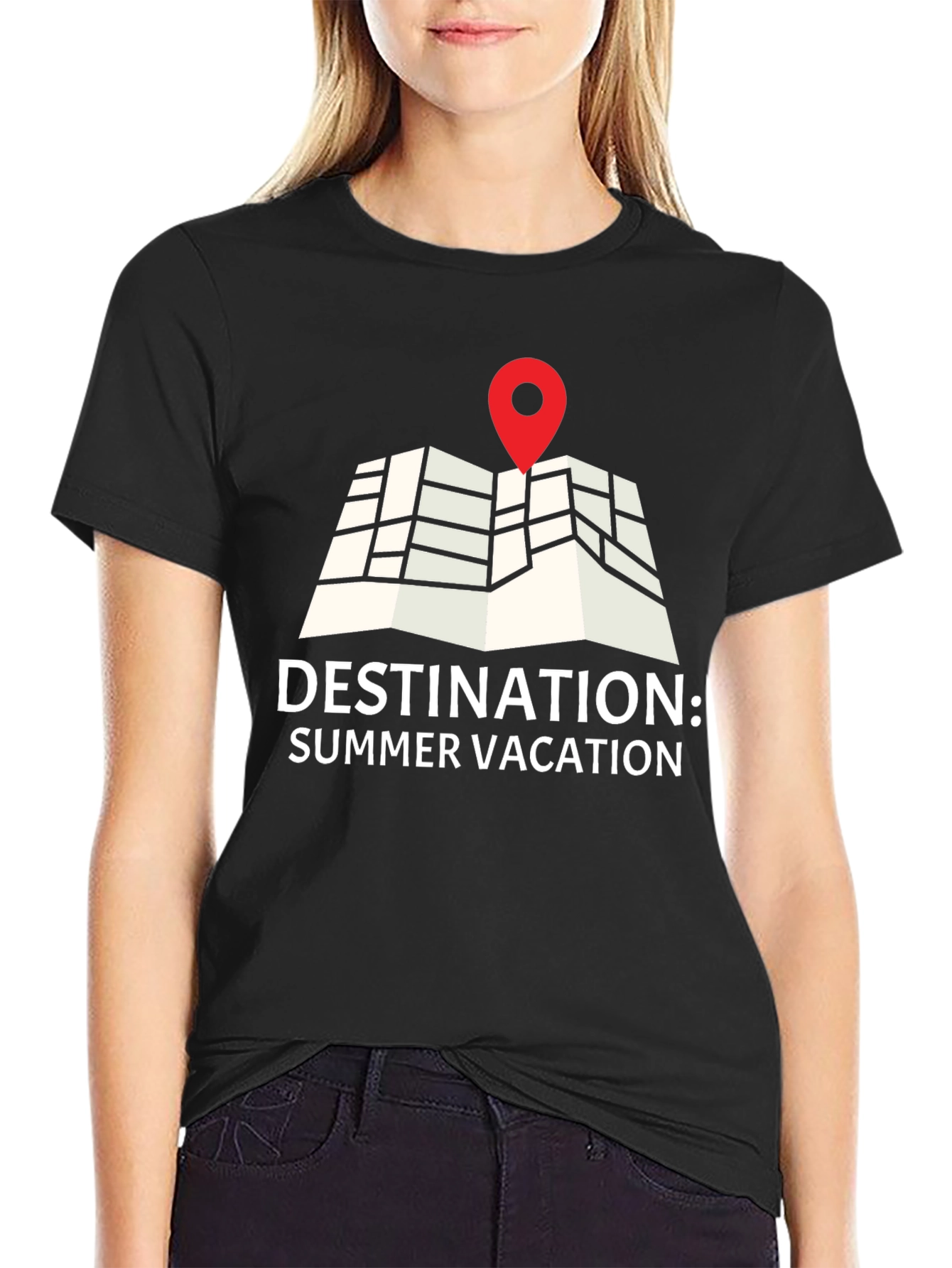 Destination Summer Vacation Black T-Shirt