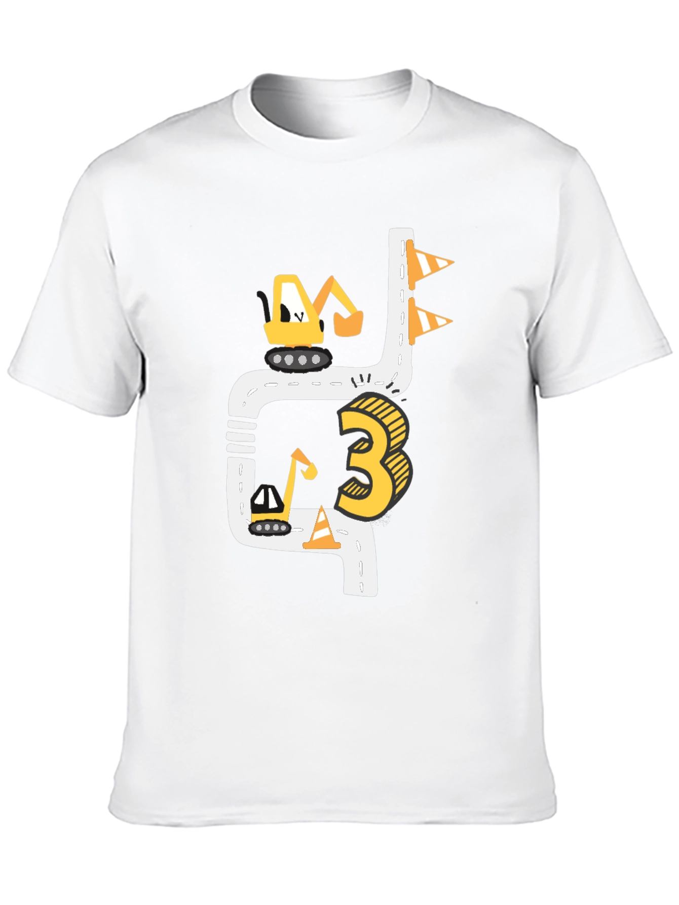 Construction 3rd Birthday Black T-Shirt
