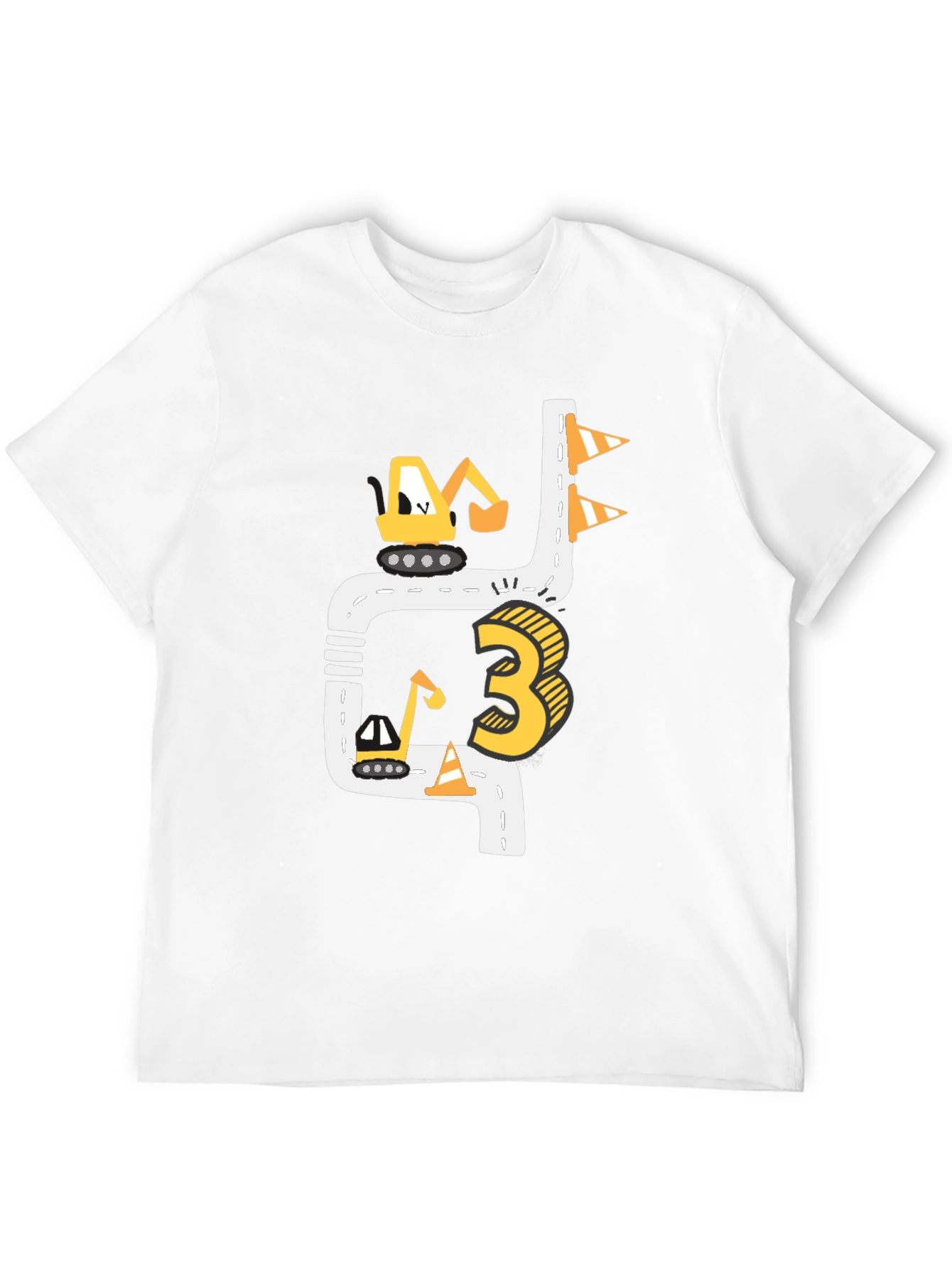 Construction 3rd Birthday Black T-Shirt