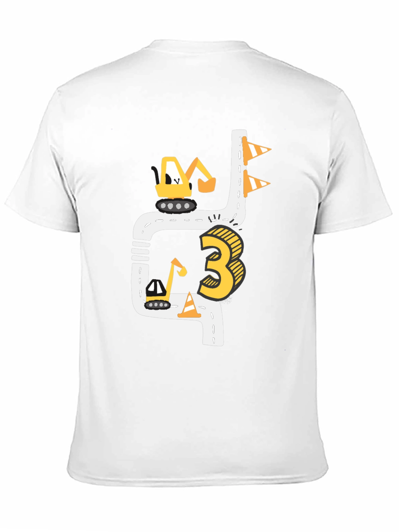 Construction 3rd Birthday Black T-Shirt