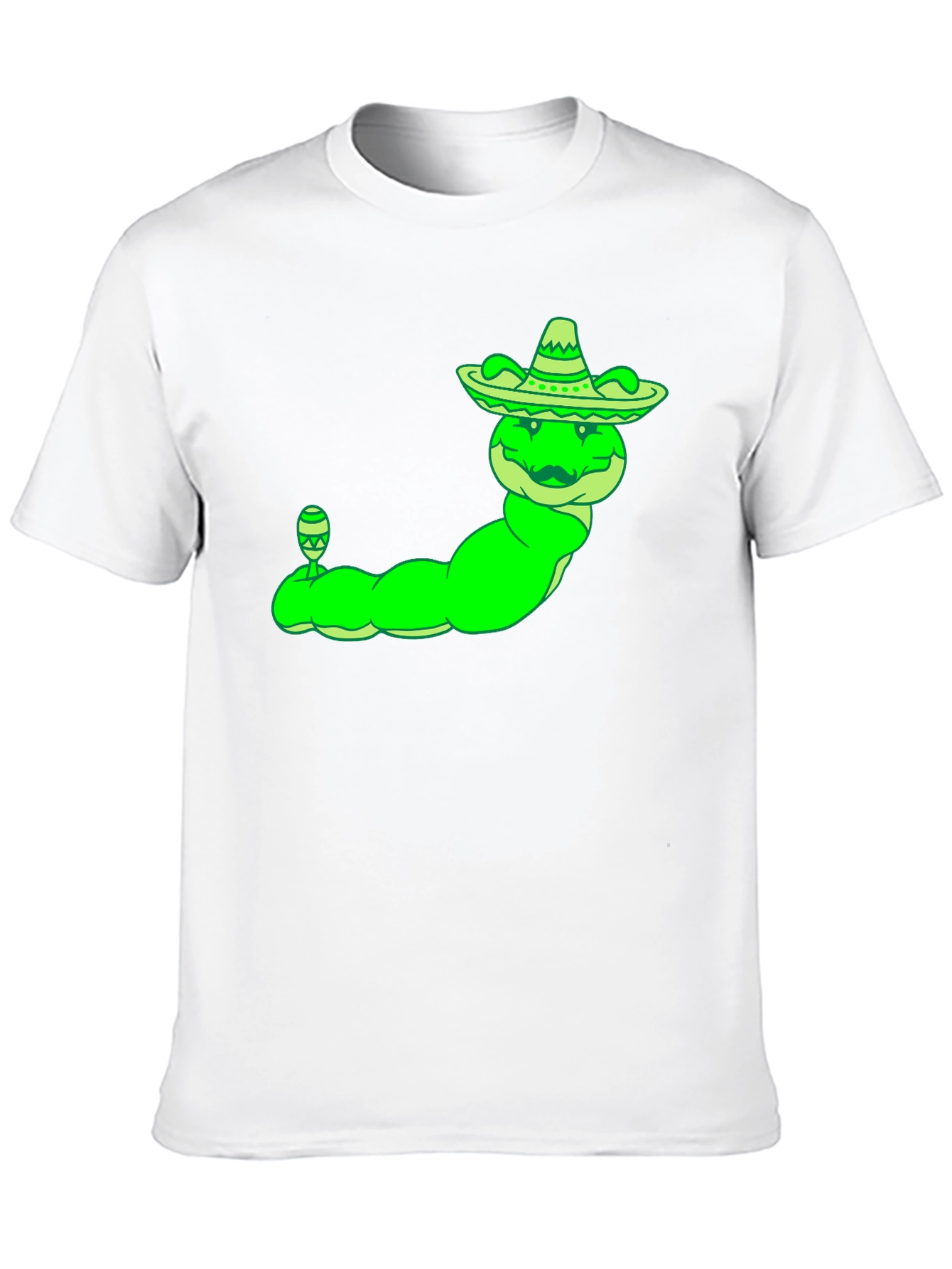Caterpillar with Sombrero Mens Black T-Shirt