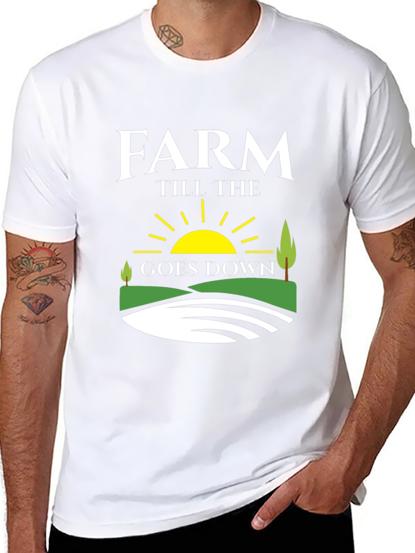 Farm Till The Goes Down Black T-Shirt