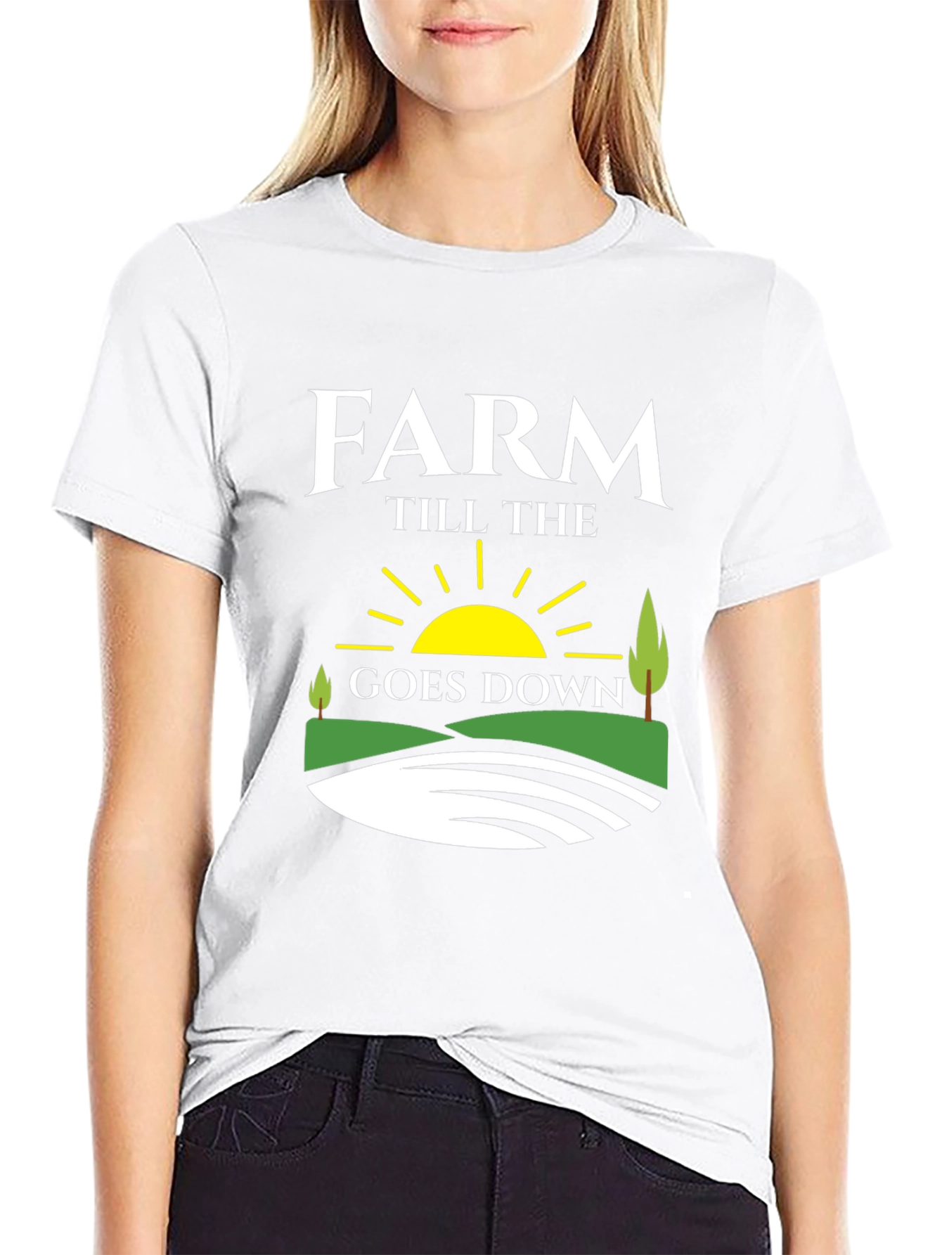 Farm Till The Goes Down Black T-Shirt