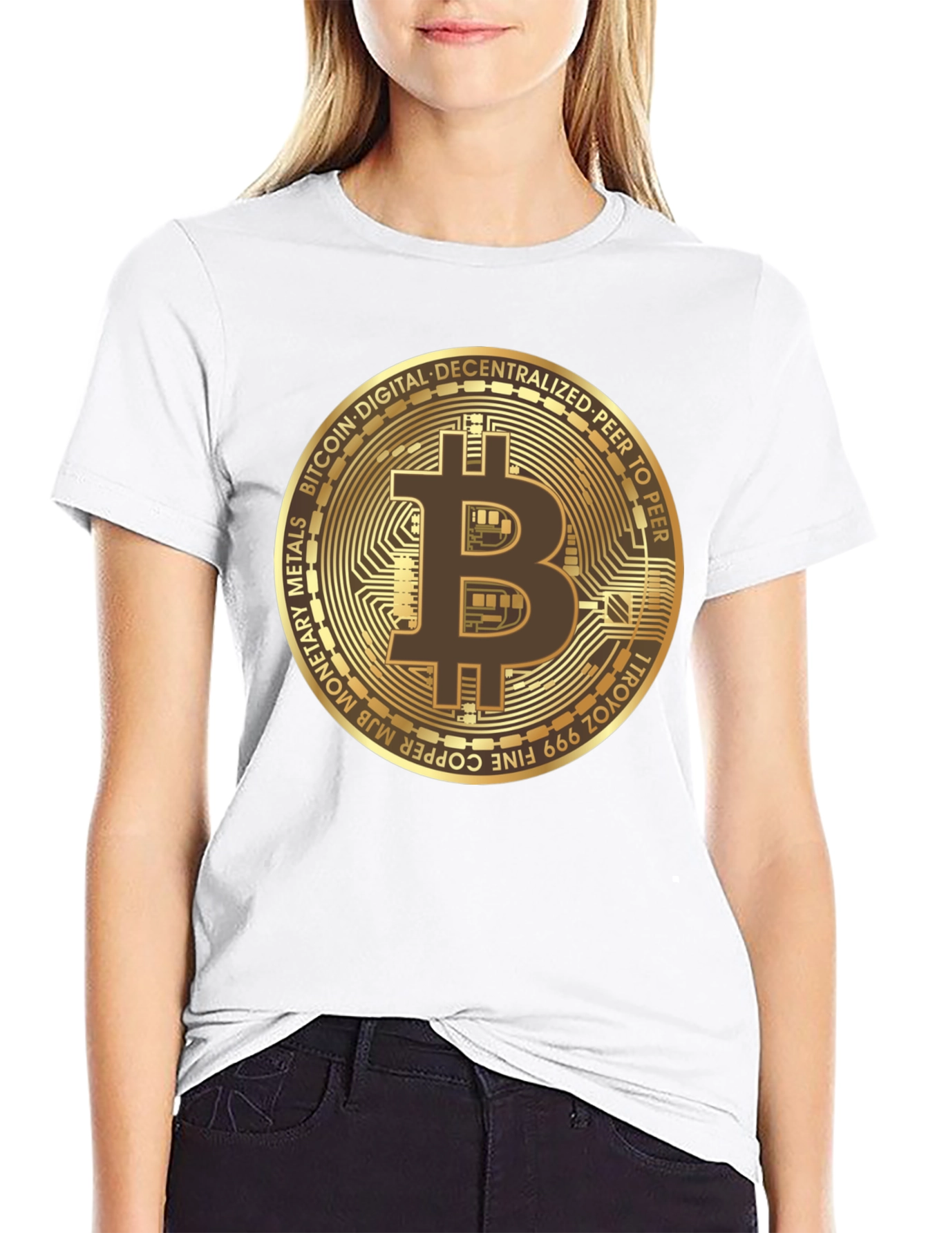 Bitcoin Gold Coin Black T-Shirt Cryptocurrency HODL