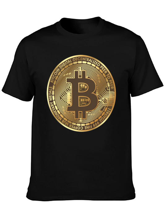 Bitcoin Gold Coin Black T-Shirt Cryptocurrency HODL
