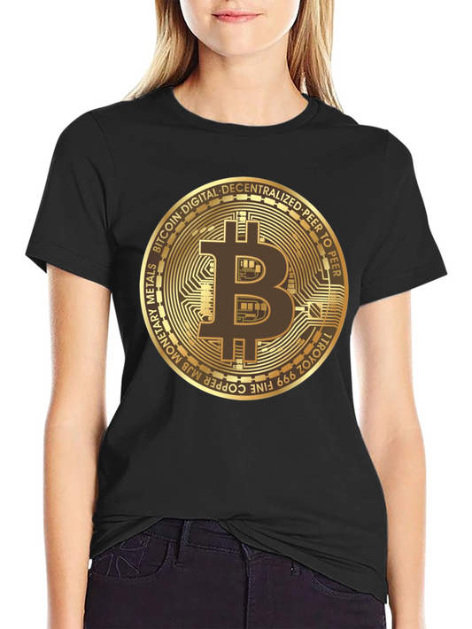 Bitcoin Gold Coin Black T-Shirt Cryptocurrency HODL