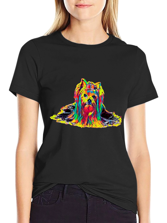 Yorkie Dog Colorful Graphic T-Shirt