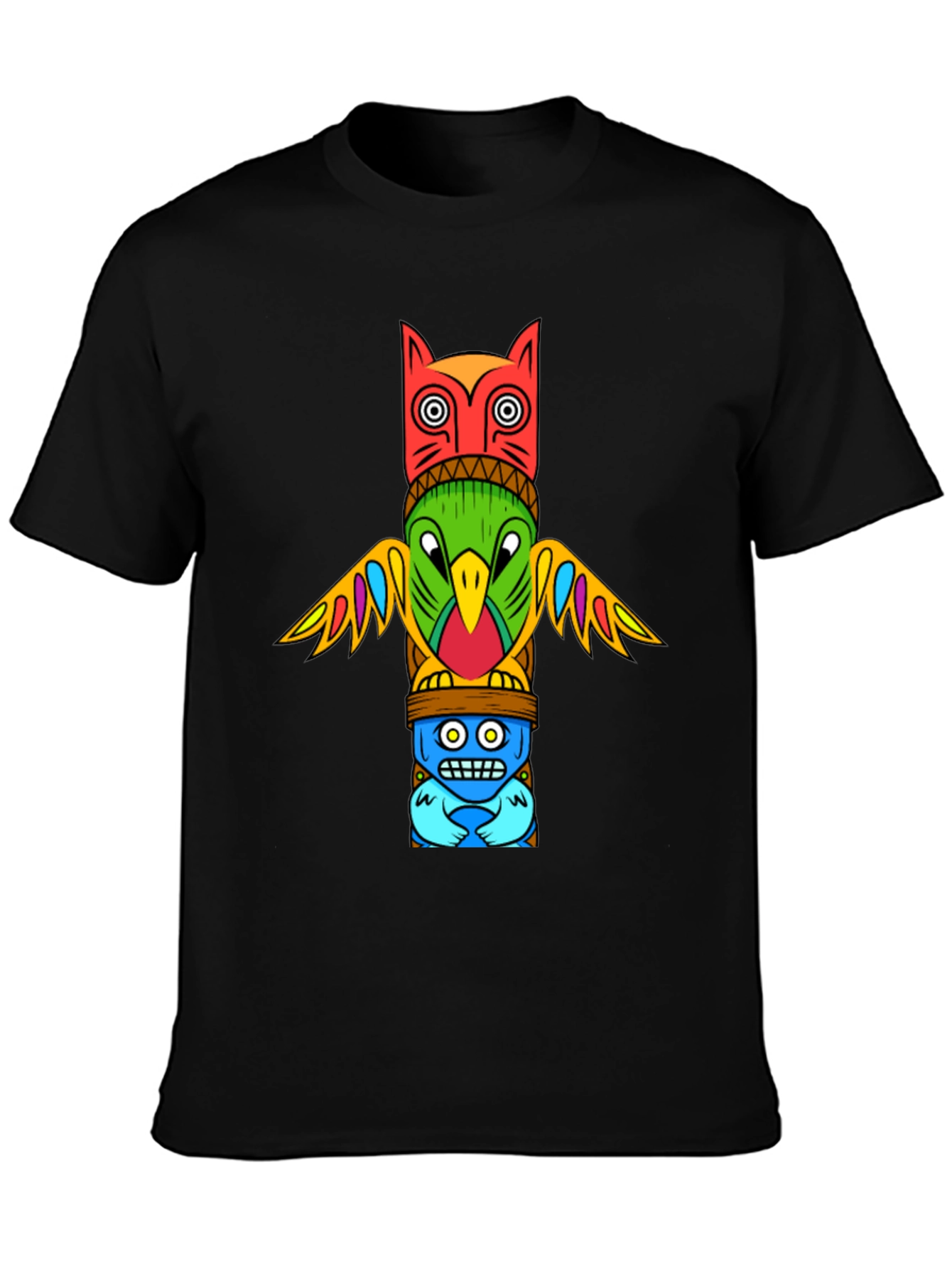 Totem Pole Graphic Tee - Unique Artistic Design