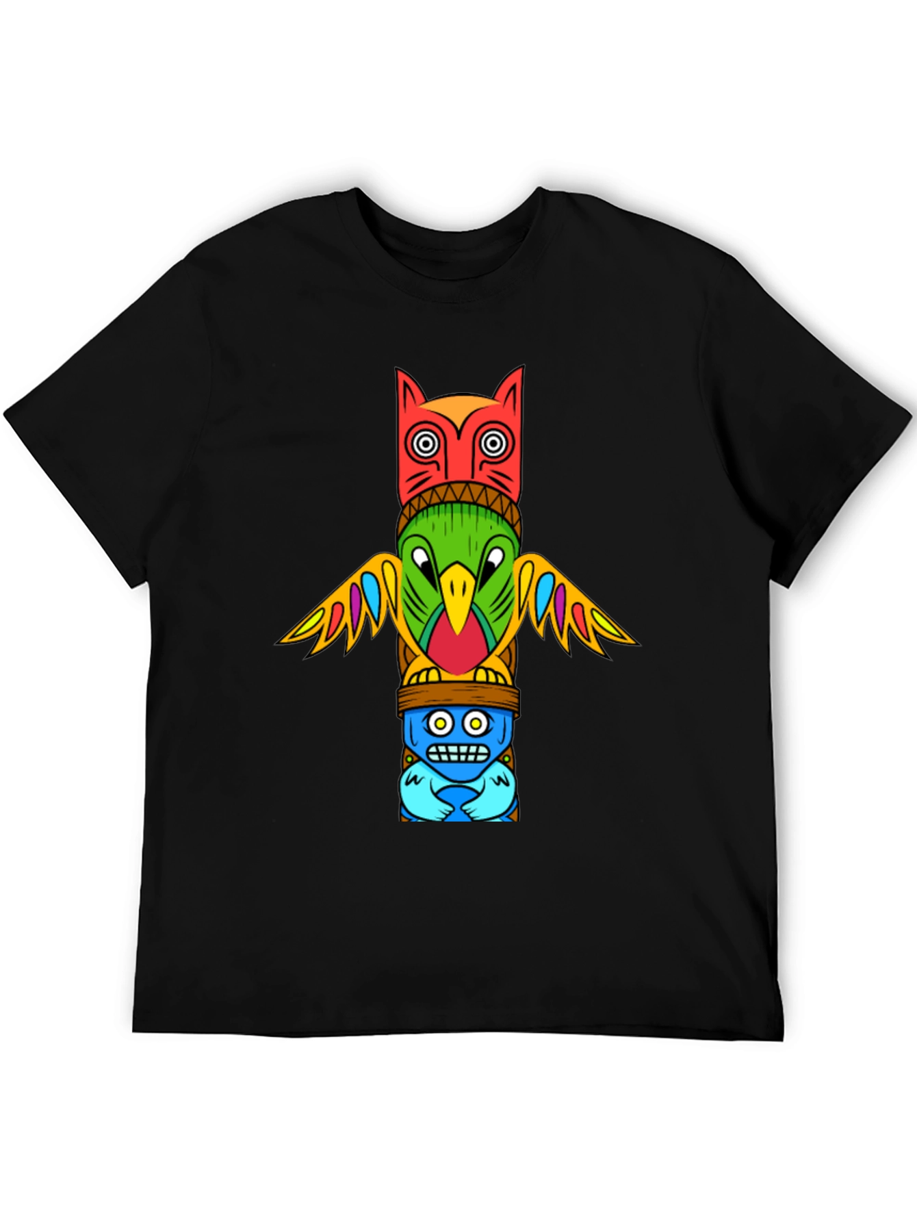 Totem Pole Graphic Tee - Unique Artistic Design