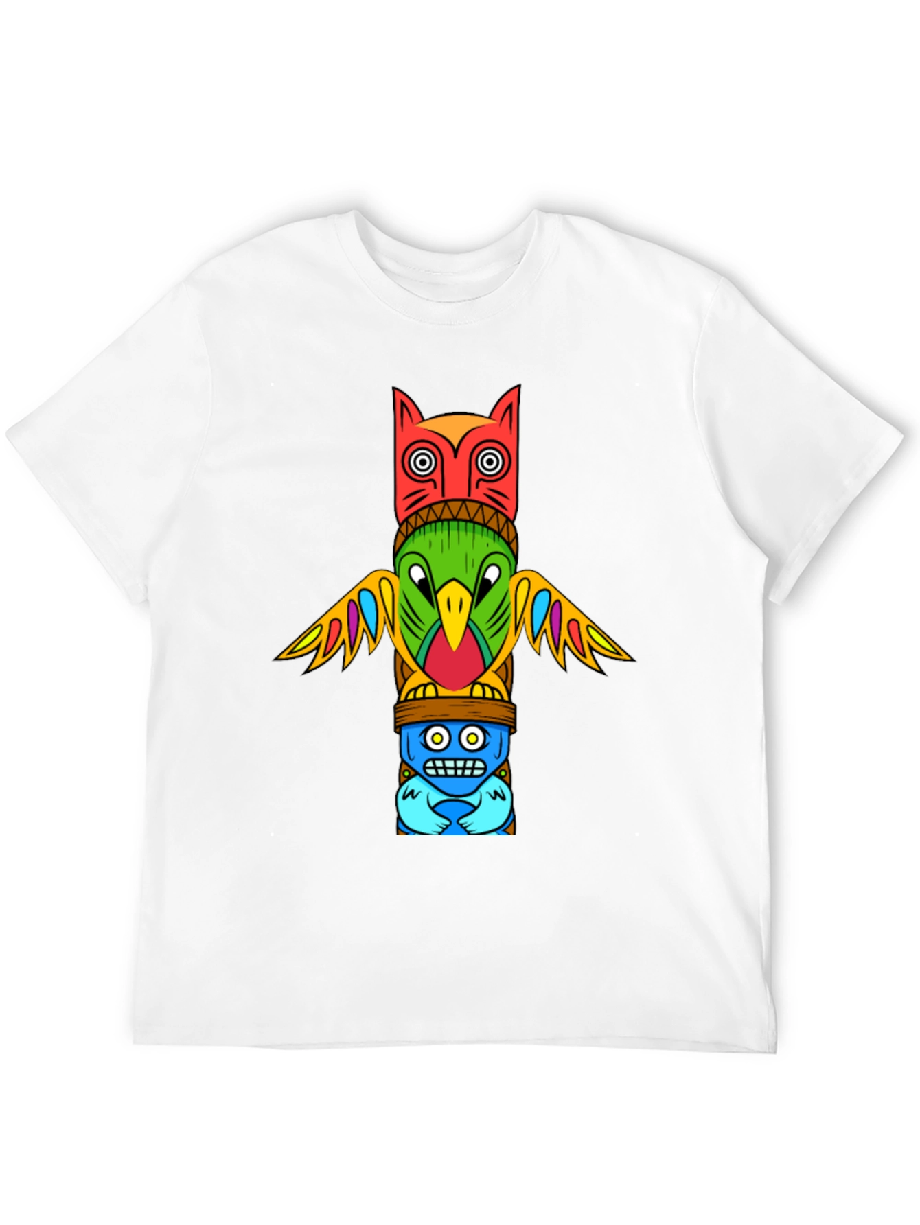 Totem Pole Graphic Tee - Unique Artistic Design