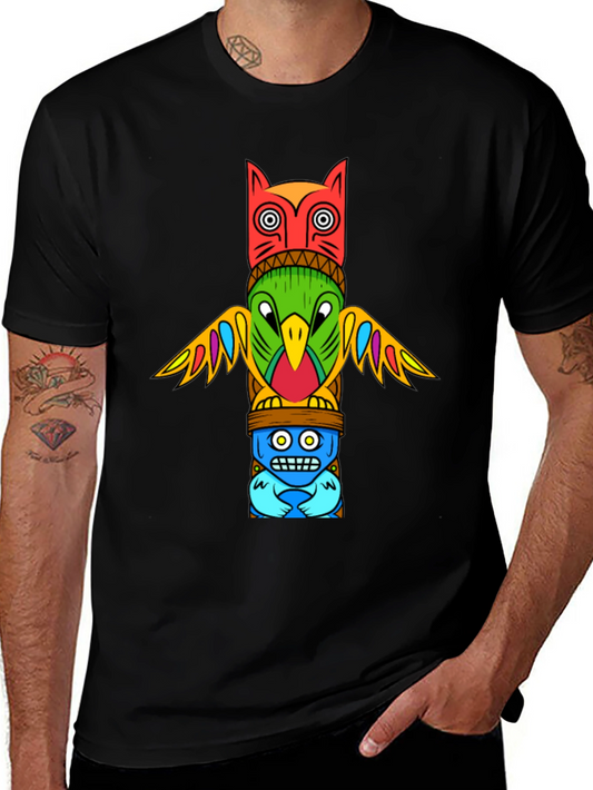 Totem Pole Graphic Tee - Unique Artistic Design