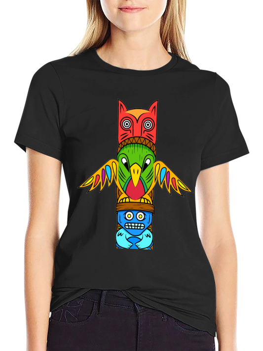 Totem Pole Graphic Tee - Unique Artistic Design