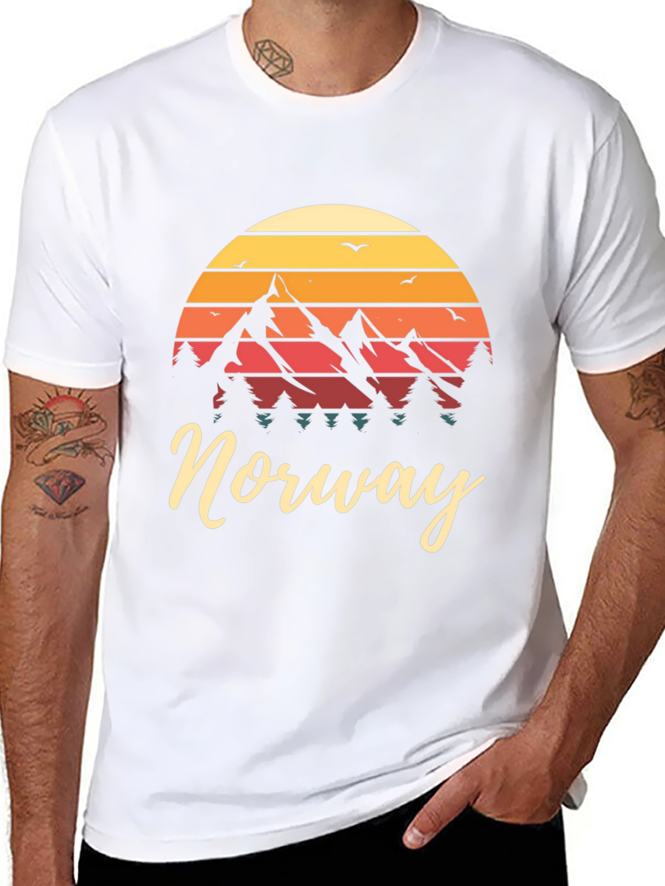 Norway Mountain Sunset Graphic Tee