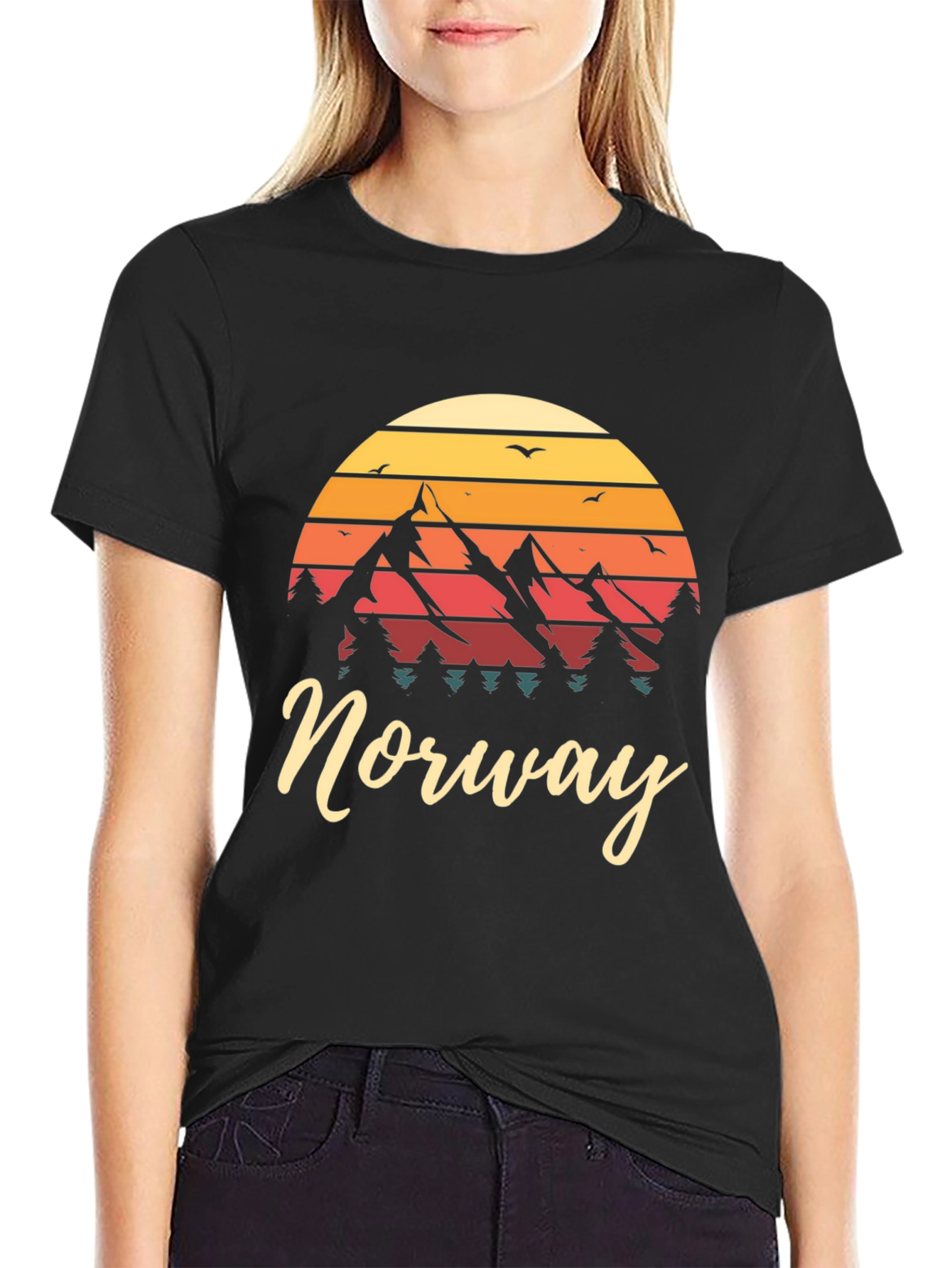 Norway Mountain Sunset Graphic Tee