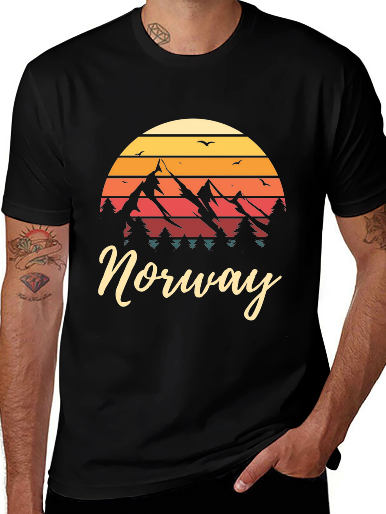 Norway Mountain Sunset Graphic Tee