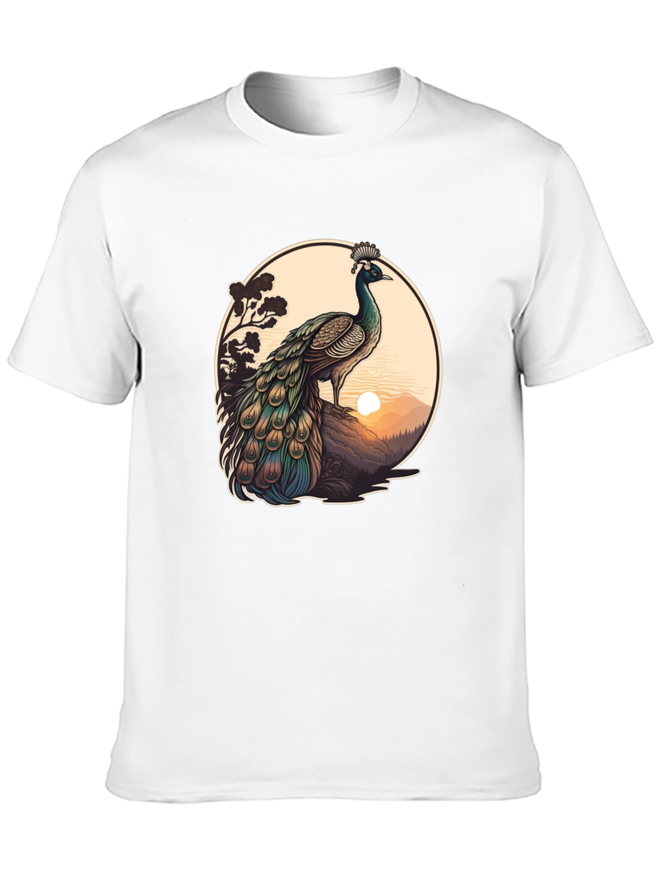 Peacock Graphic Tee - Nature Inspired Design