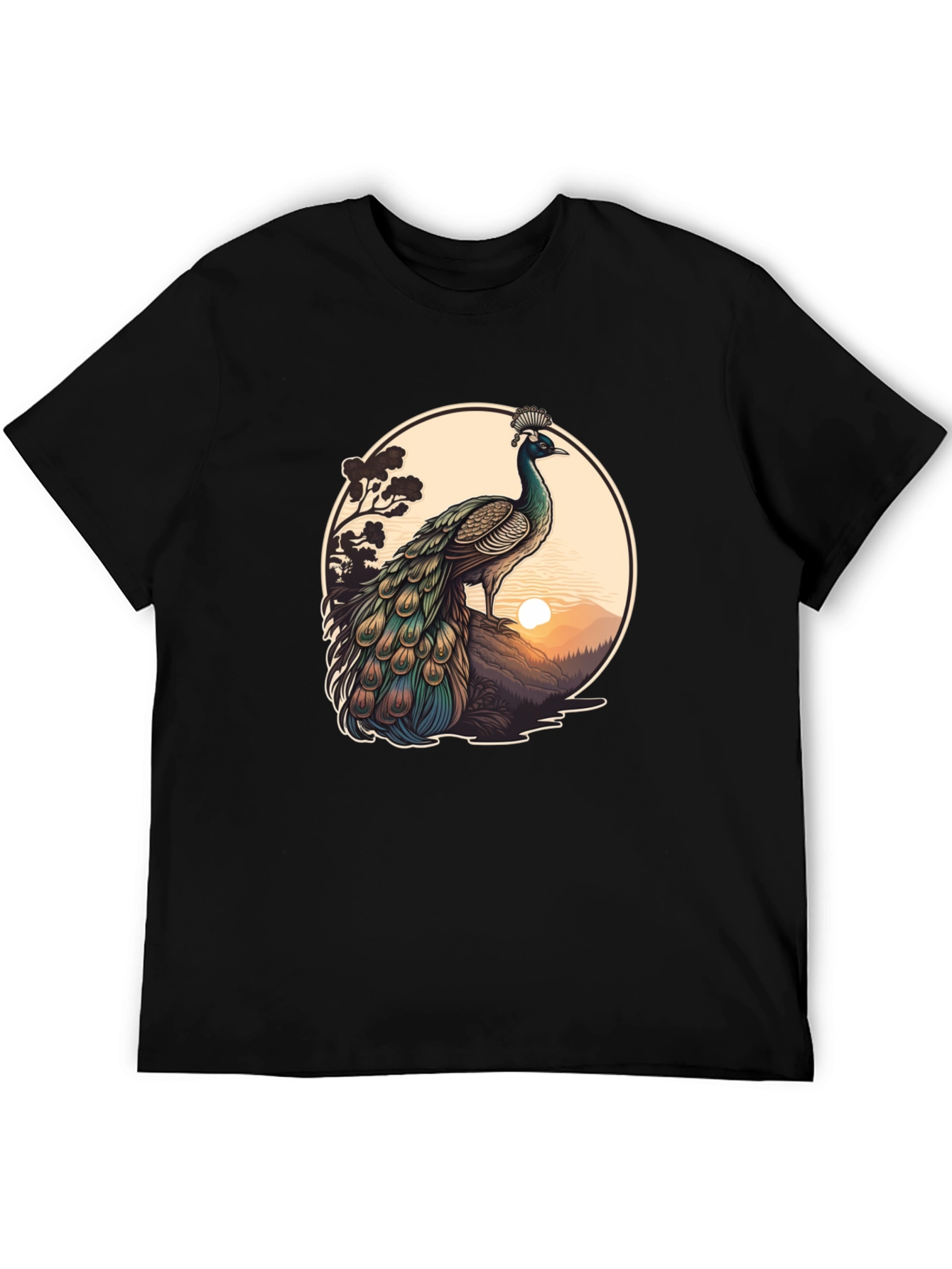 Peacock Graphic Tee - Nature Inspired Design