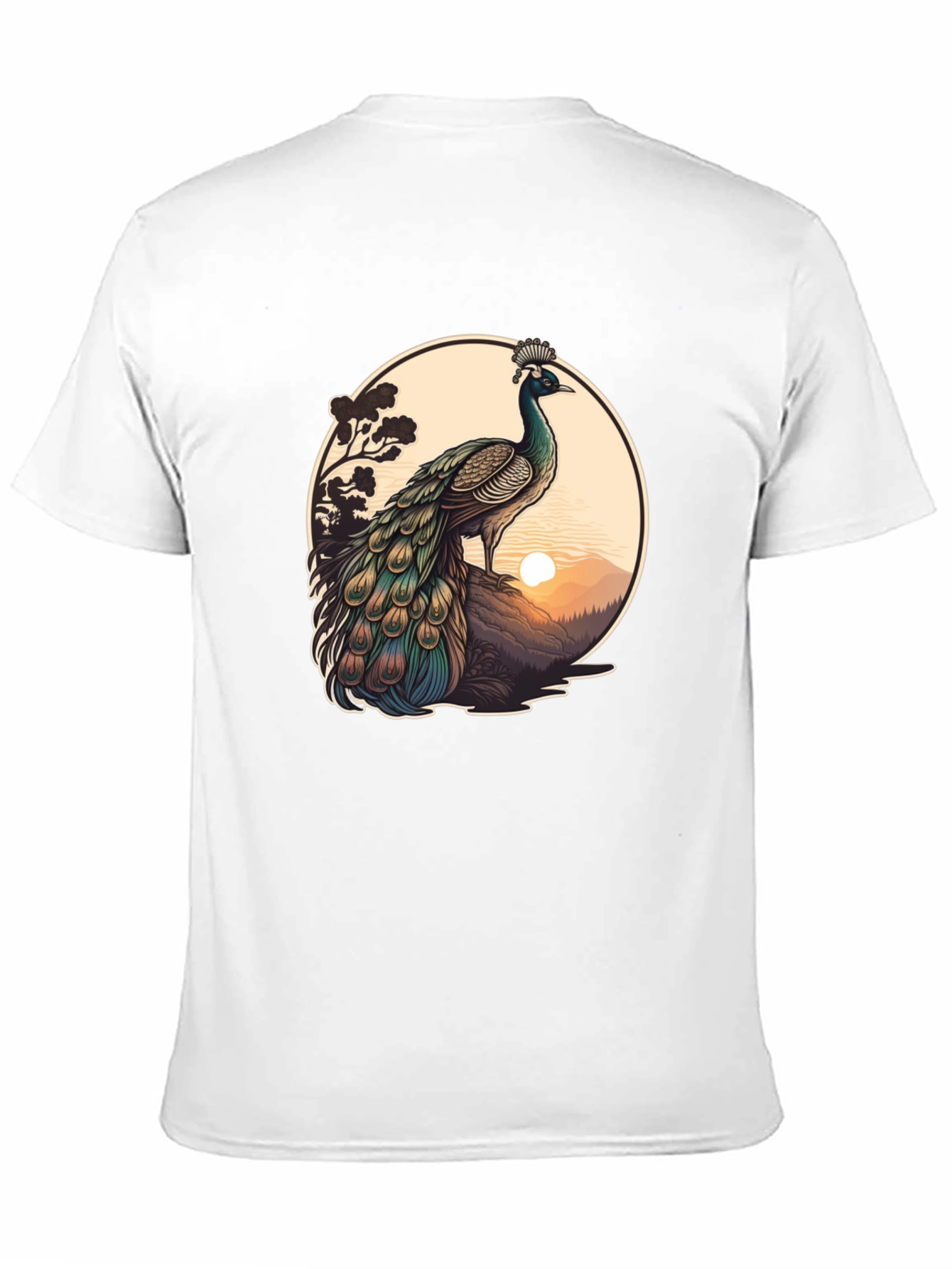 Peacock Graphic Tee - Nature Inspired Design
