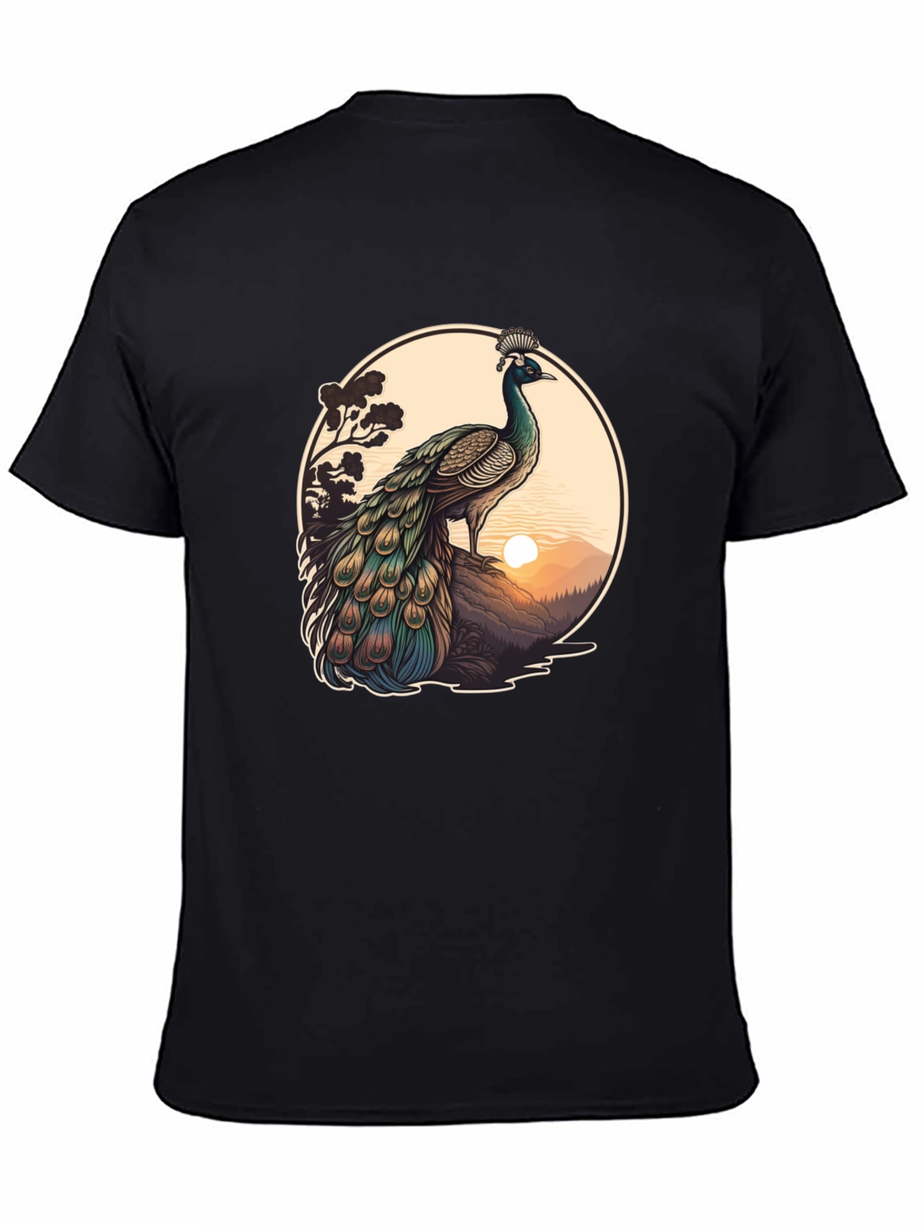 Peacock Graphic Tee - Nature Inspired Design
