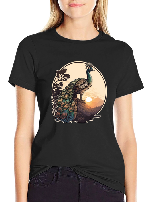 Peacock Graphic Tee - Nature Inspired Design