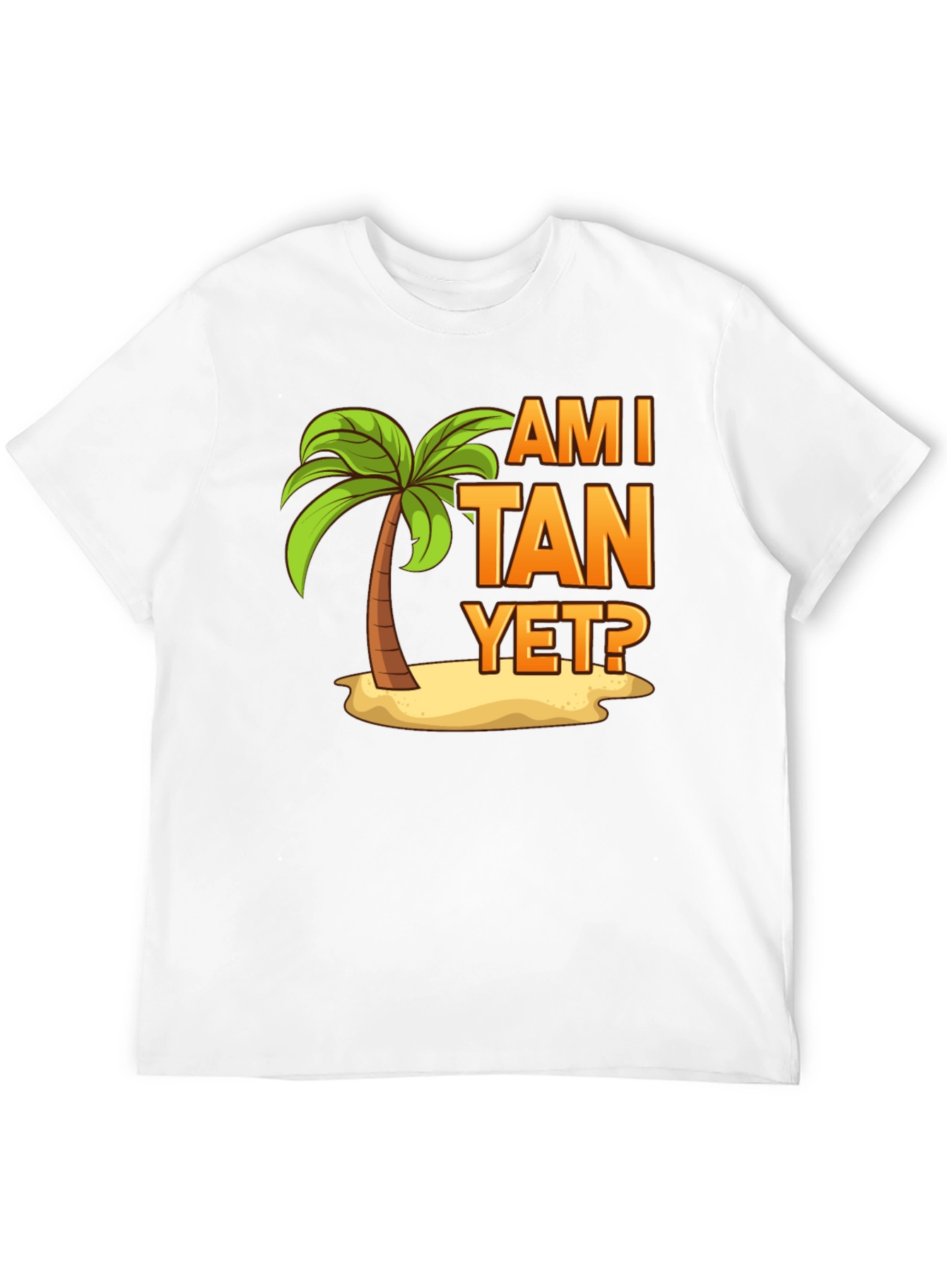 Am I Tan Yet? Palm Tree Graphic T-Shirt