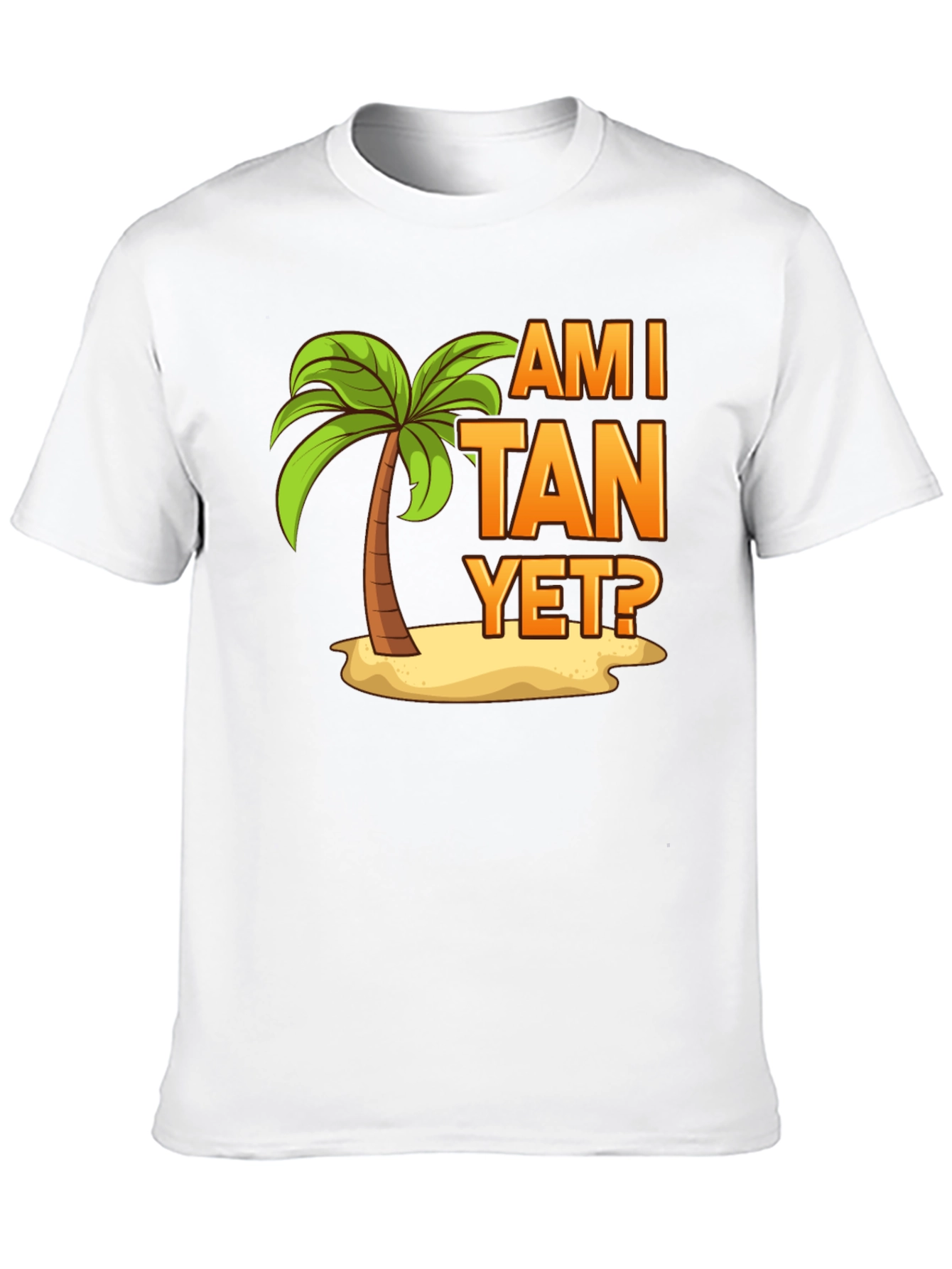 Am I Tan Yet? Palm Tree Graphic T-Shirt
