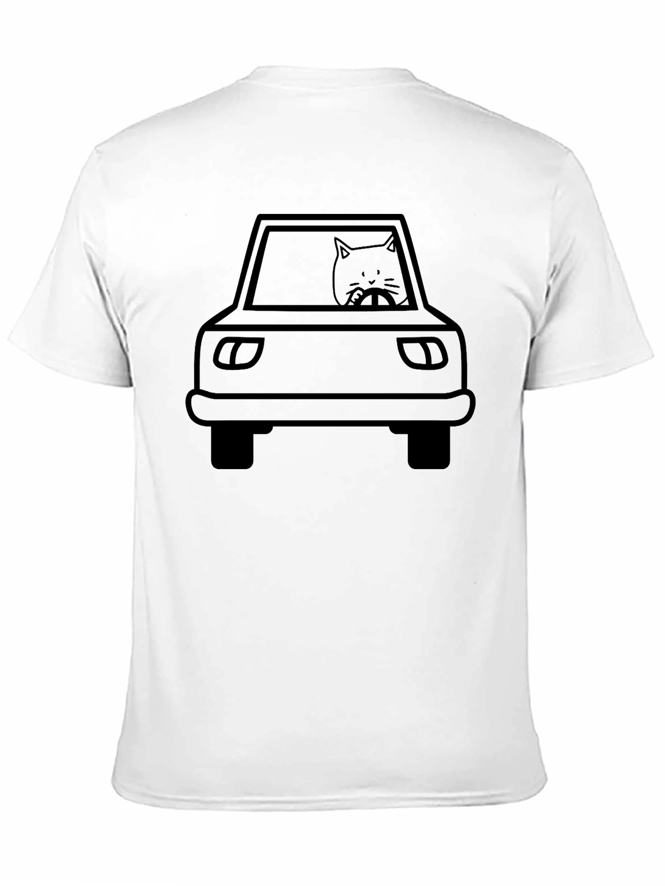 Cat Driver T-Shirt - Black