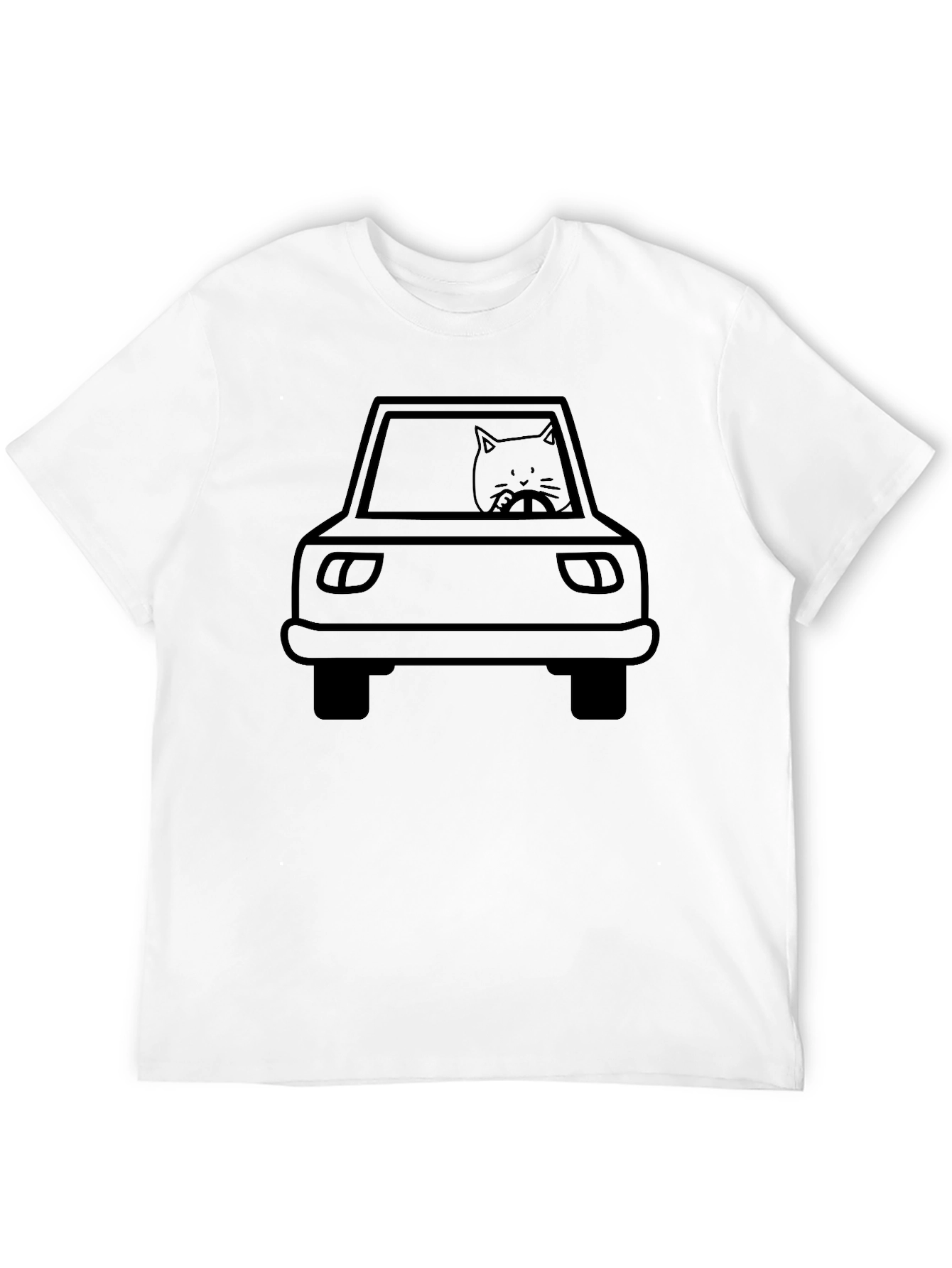 Cat Driver T-Shirt - Black