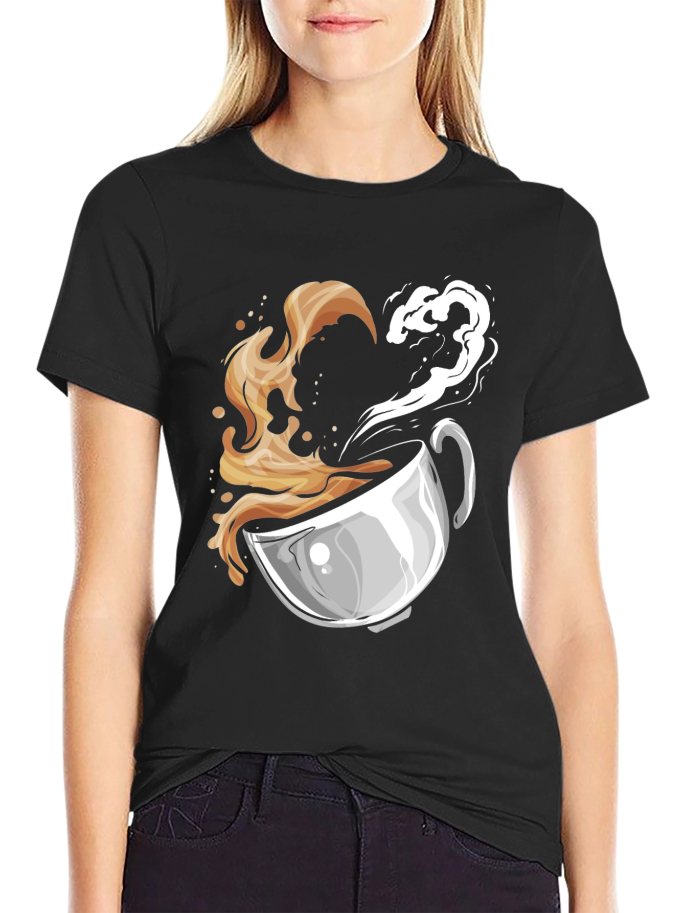 Coffee Lovers Graphic Tee - Heart Steam