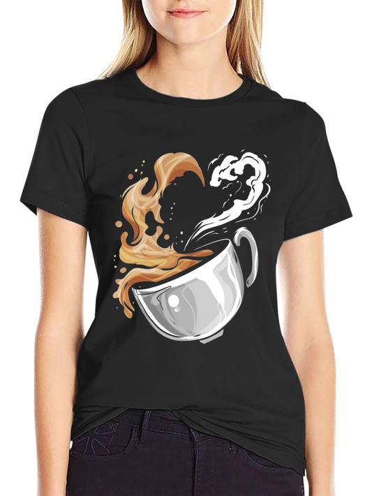 Coffee Lovers Graphic Tee - Heart Steam